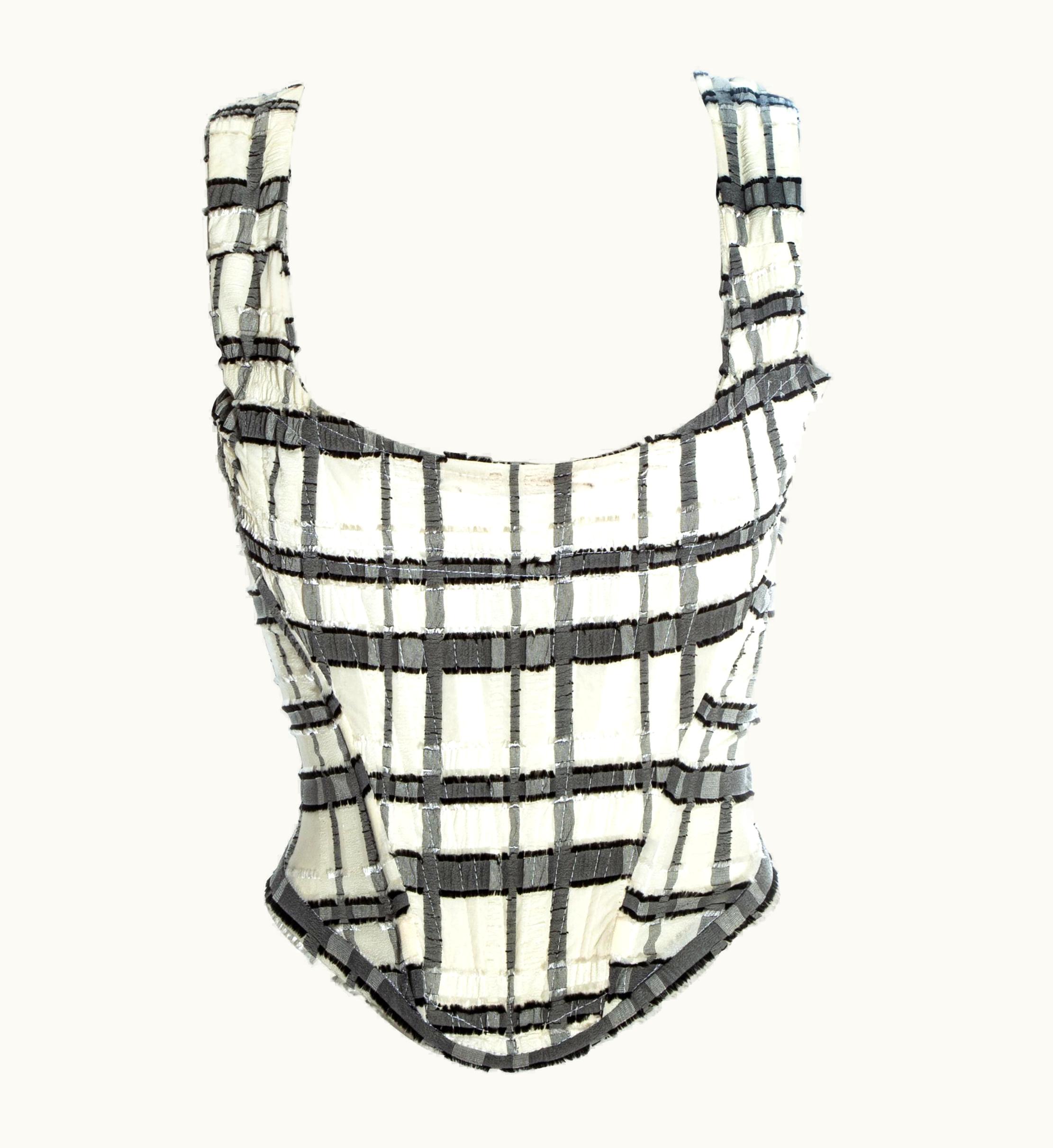 Vivienne Westwood Vivienne Westwood White And Grey Checked Corset, S/S 1994