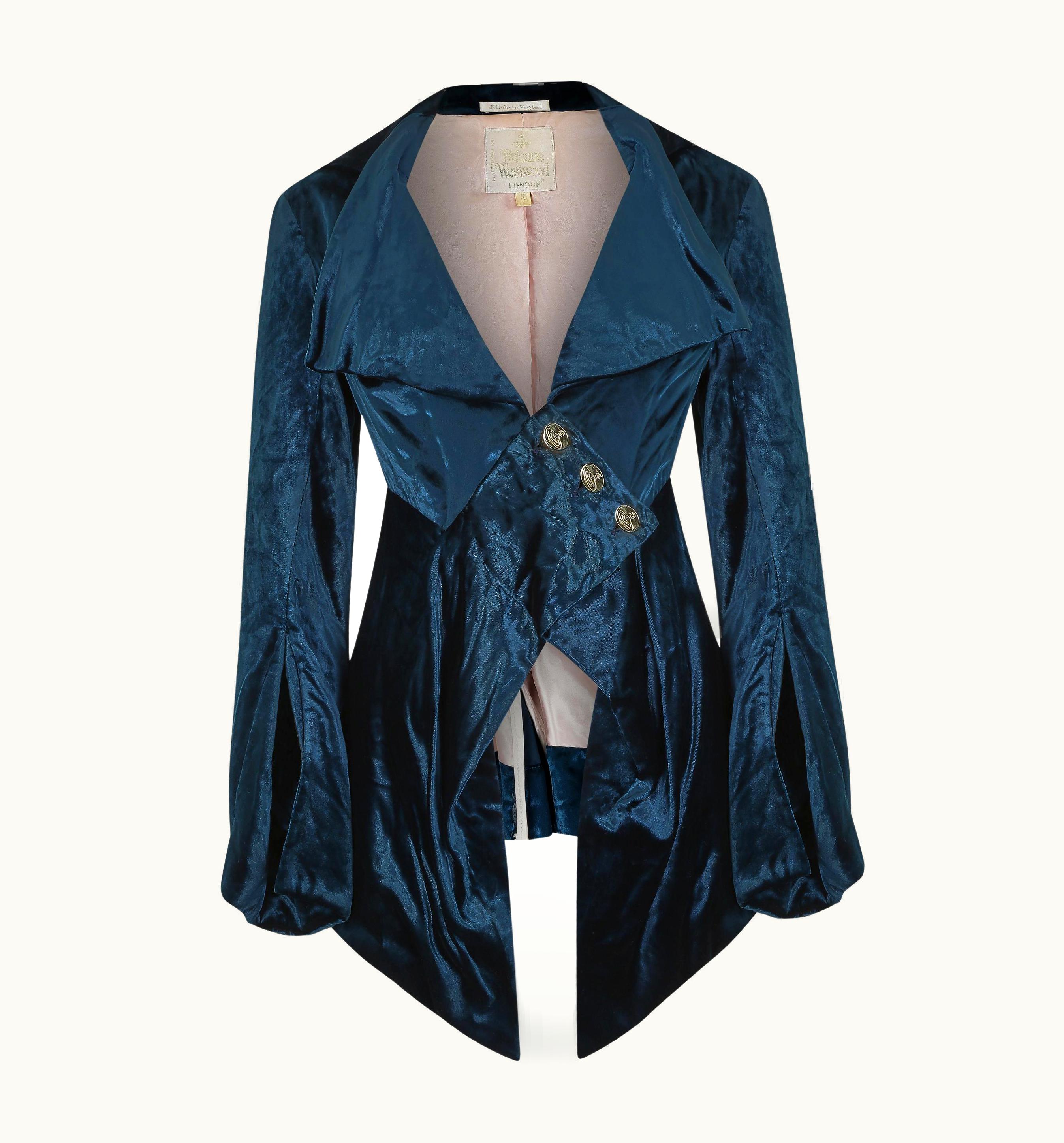 Vivienne Westwood 1994 'On Liberty' Vivienne Westwood Couture Velvet Frock Coat