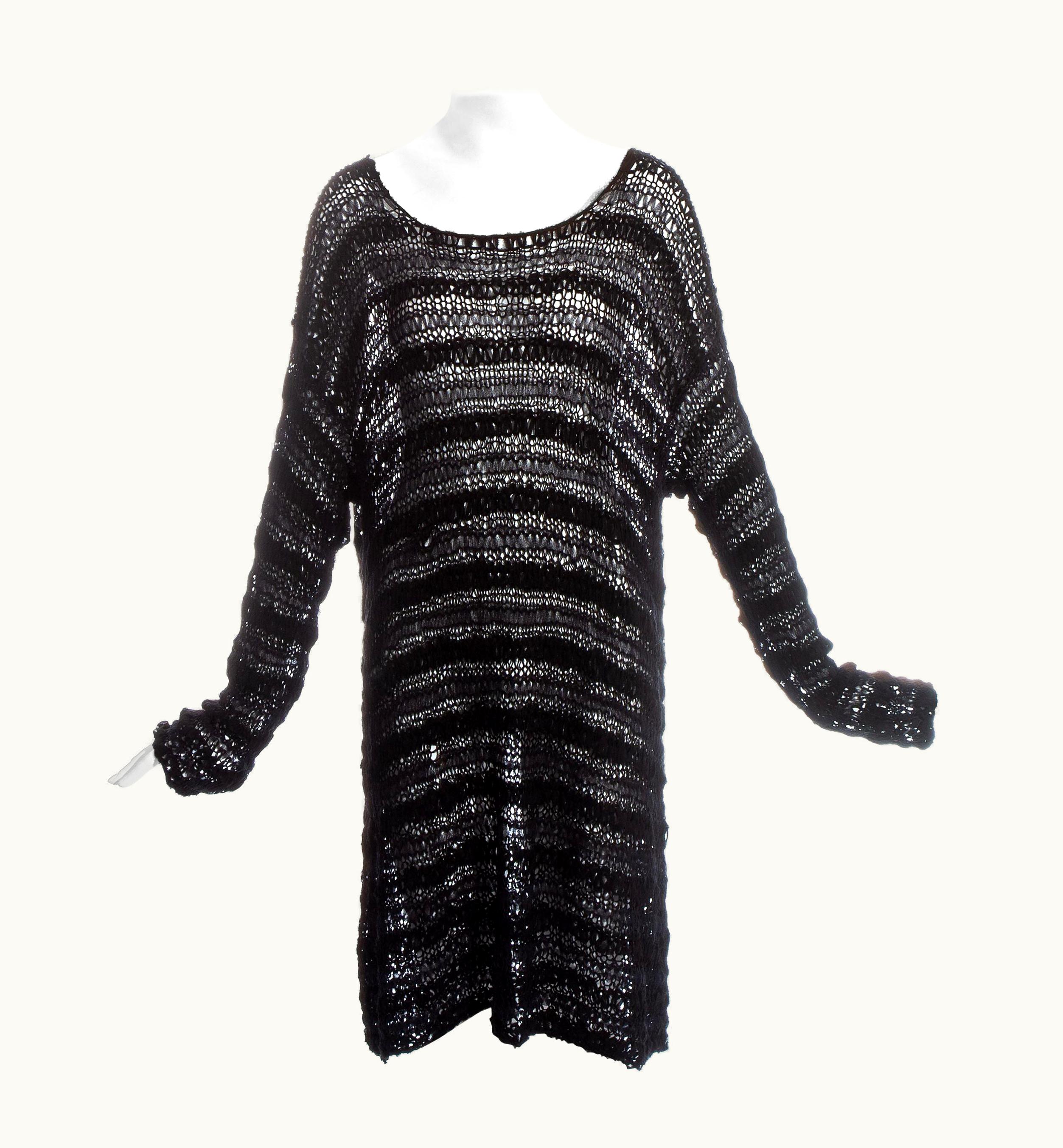 Dolce & Gabbana Dolce & Gabbana Black Silk Oversized Knitted Sweater, S/S 1994