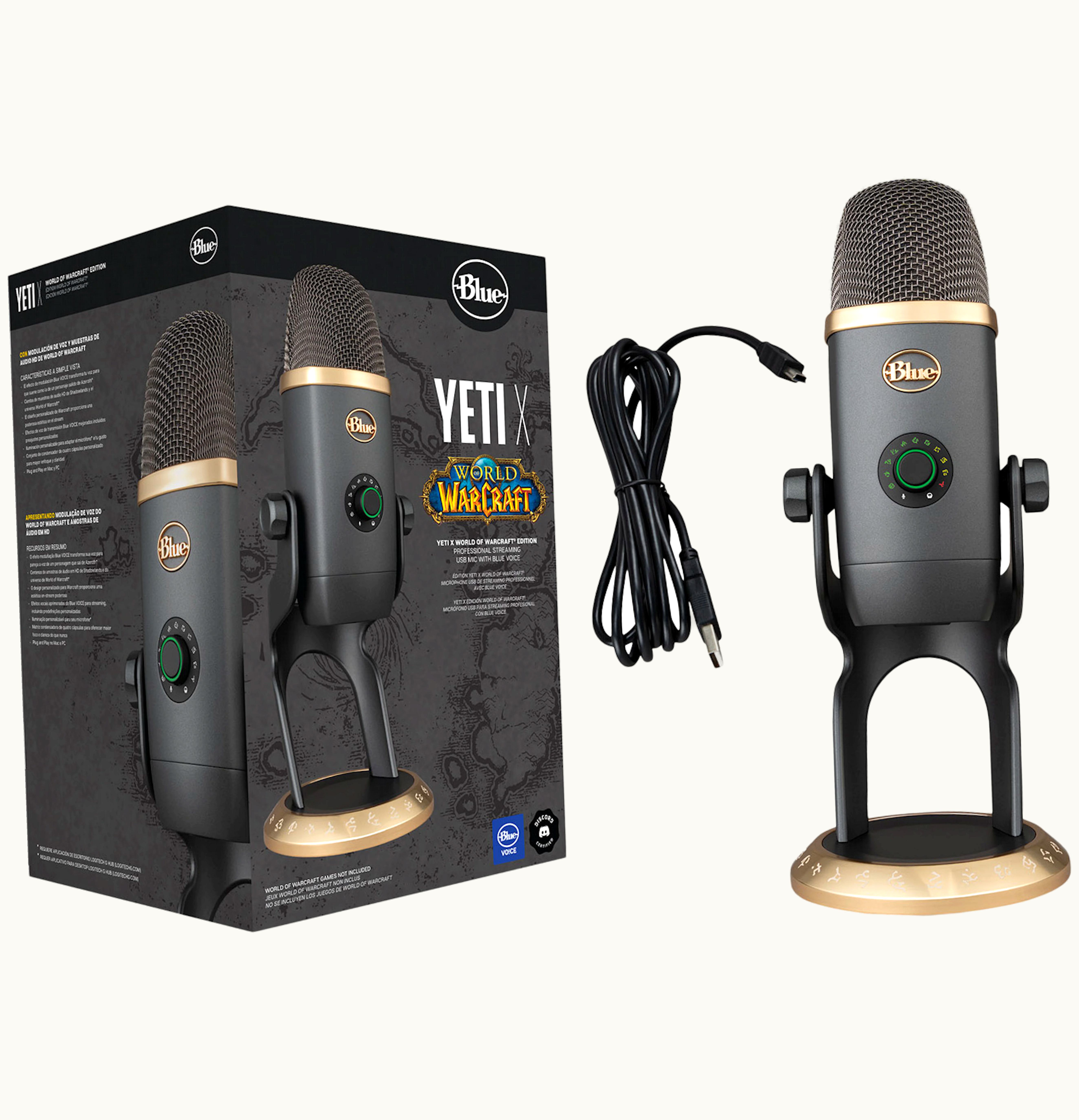 Blue Blue Yeti X World of Warcraft Edition USB Wired Multi Pattern Condenser Microphone 988 000462 Black Gold
