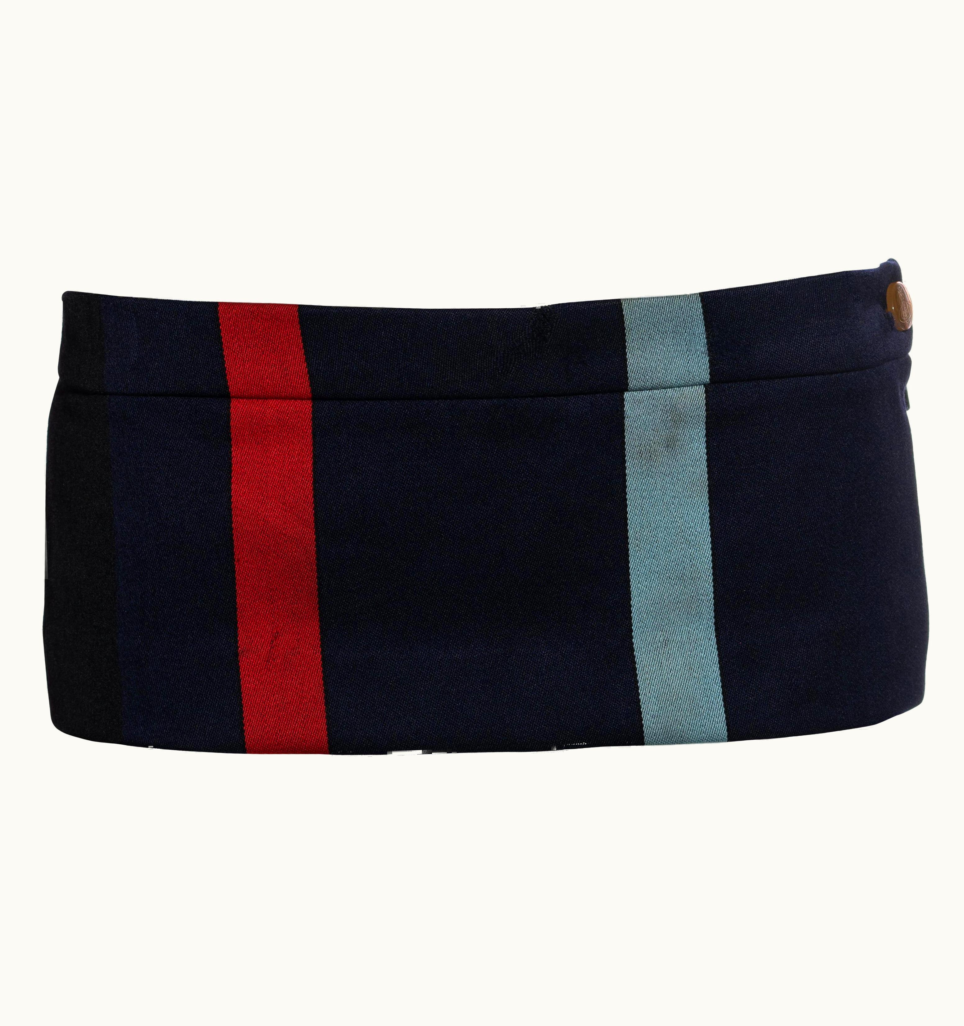 Vivienne Westwood Vivienne Westwood Striped Wool Café Society 6 Inch Micro Mini Skirt, S/S 1994