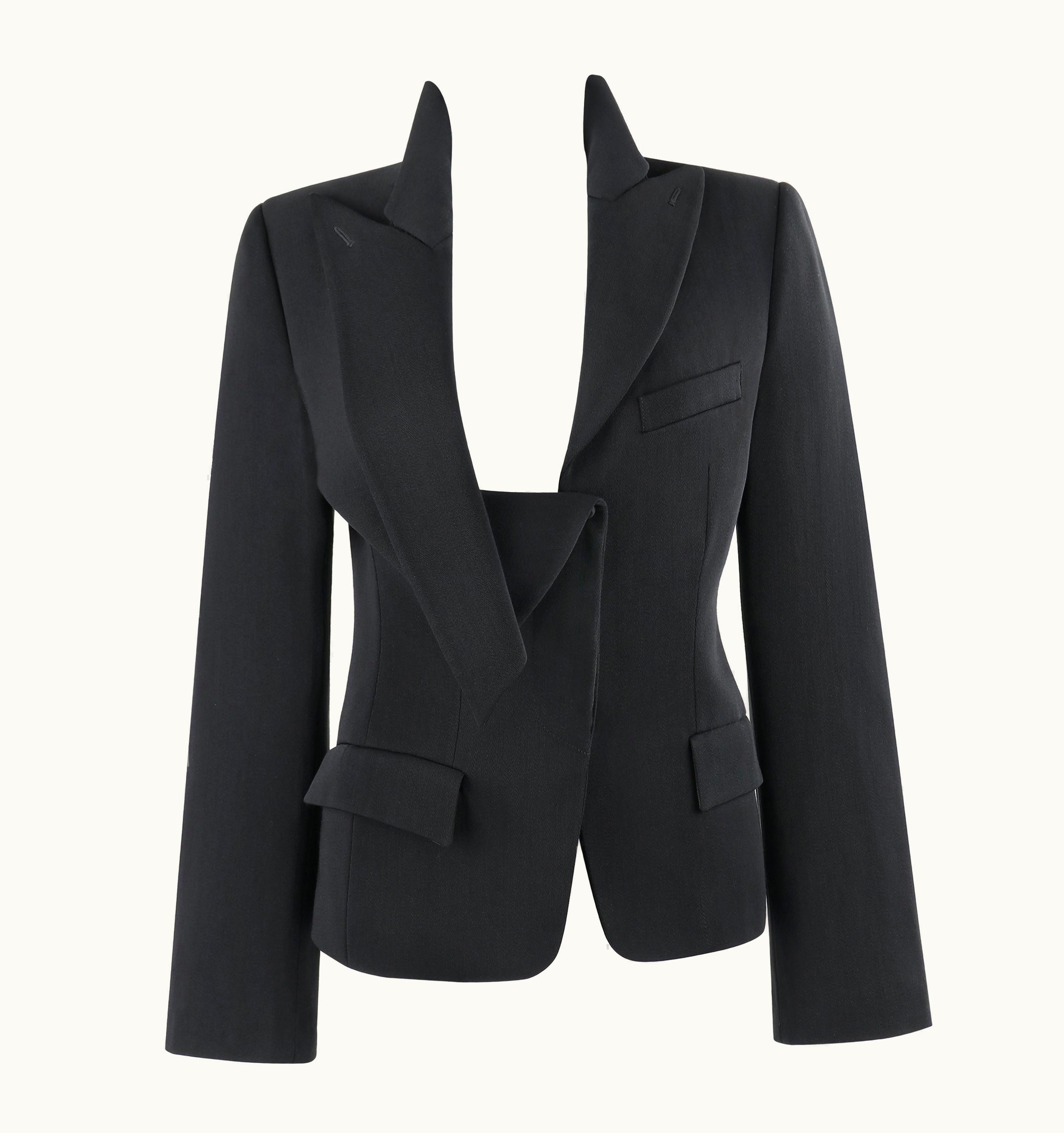 Alexander McQueen Alexander McQUEEN AW 1996 "Dante" Black Blazer Jacket WS/S Hair + Birth Label