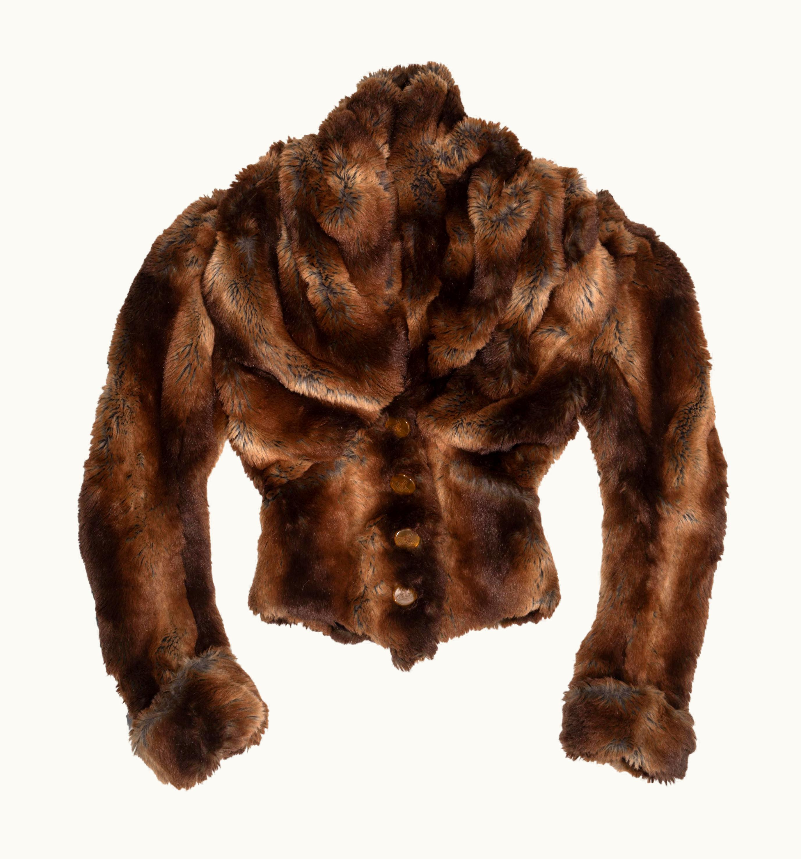 Vivienne Westwood Vivienne Westwood Brown Faux Fur Corset Jacket, AW 1995