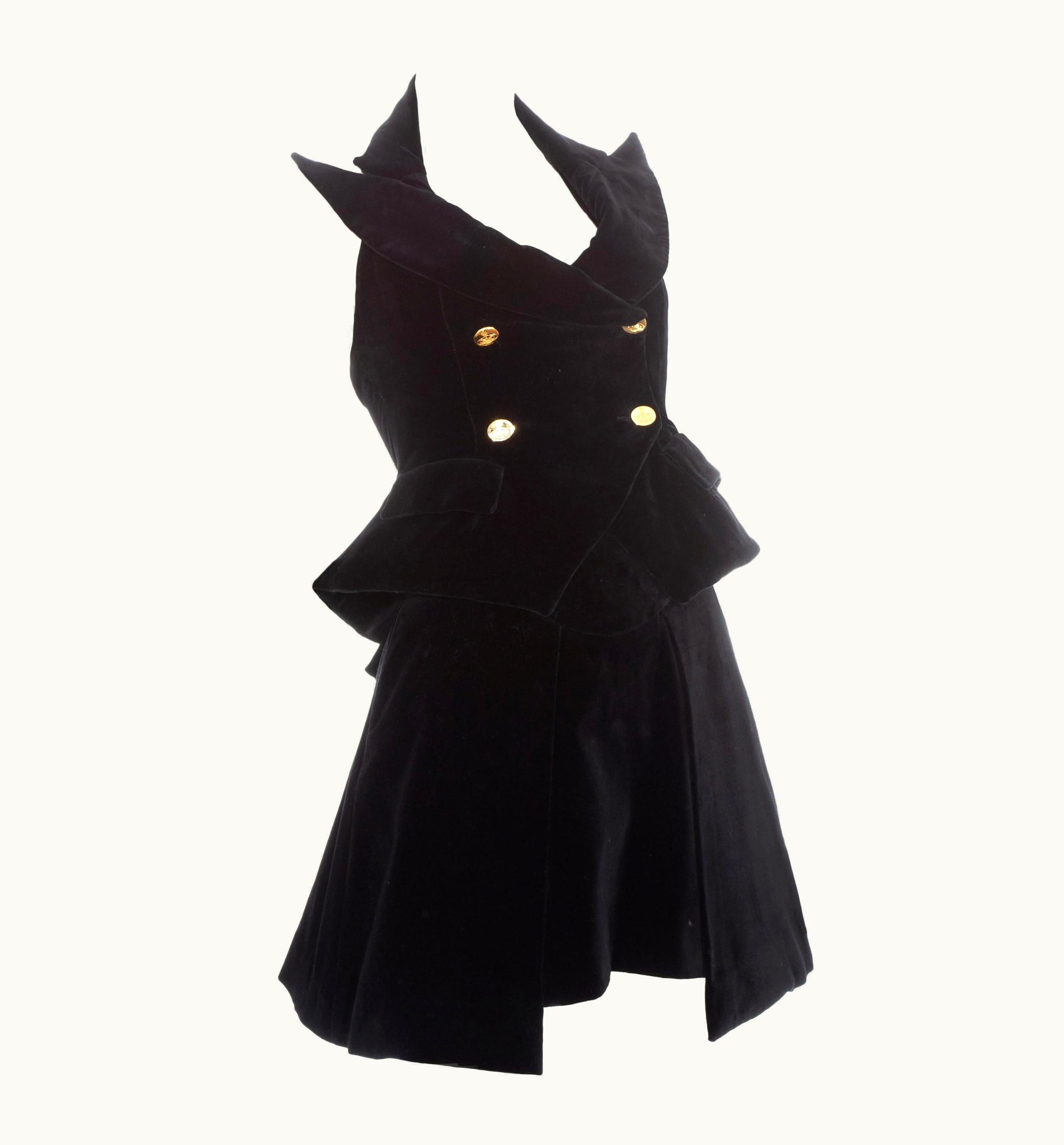 Vivienne Westwood Vivienne Westwood Black Velvet Corset And Skirt Set, S/S 1995