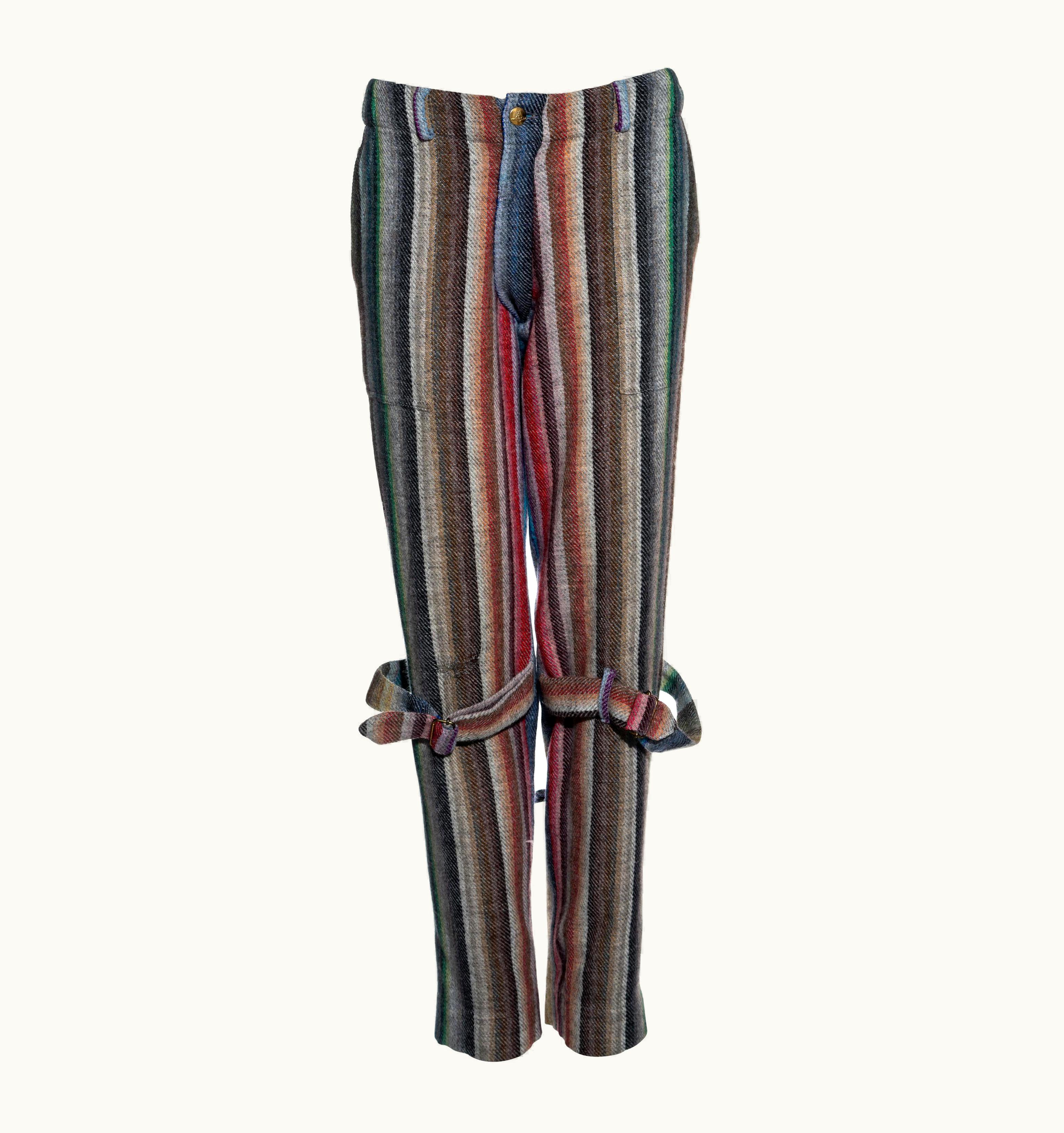 Vivienne Westwood Vivienne Westwood Unisex Multicoloured Striped Wool Bondage Pants, AW 1995