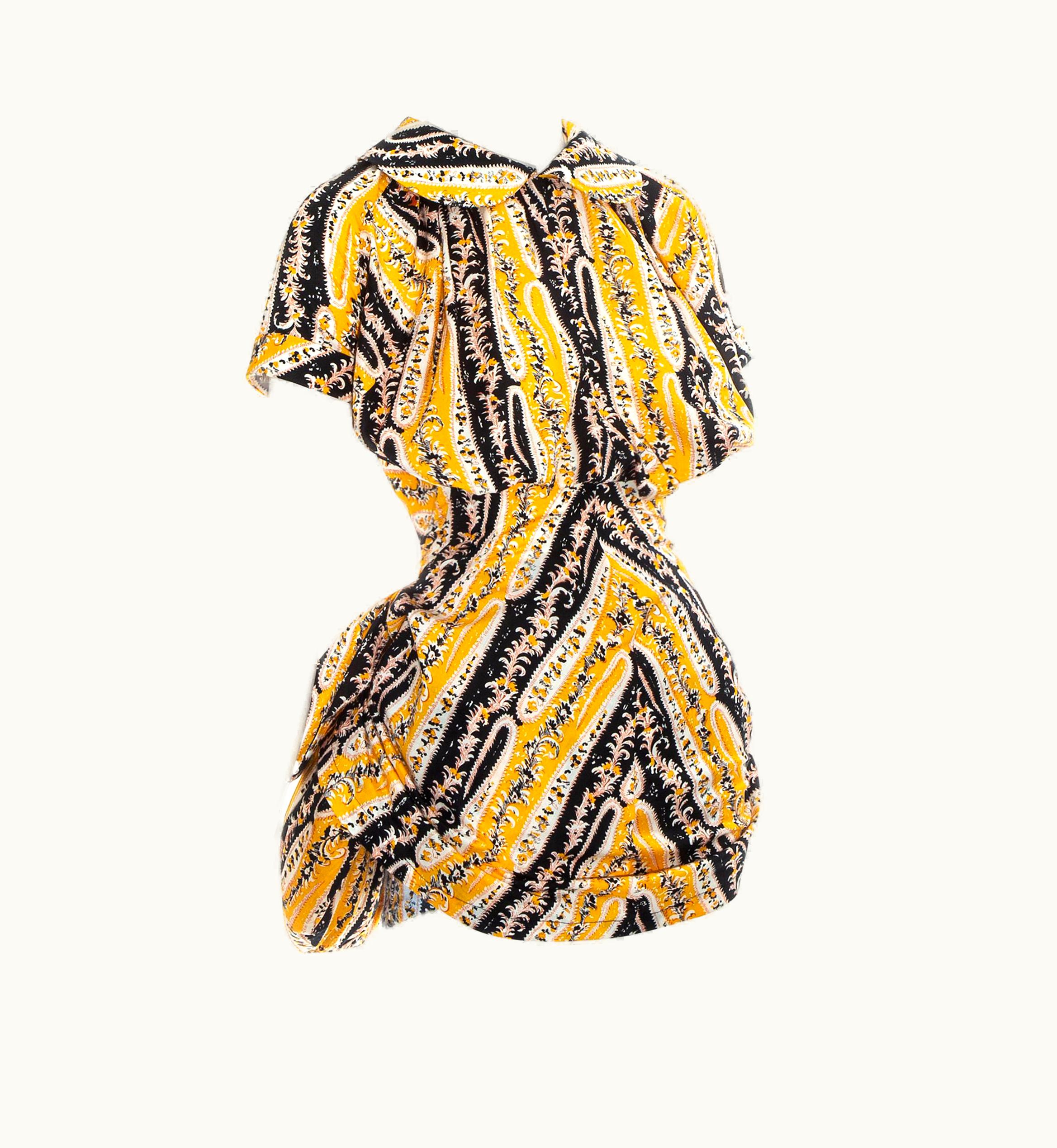Vivienne Westwood Vivienne Westwood Yellow Printed Cotton Mini Dress With Bustle, S/S 1995