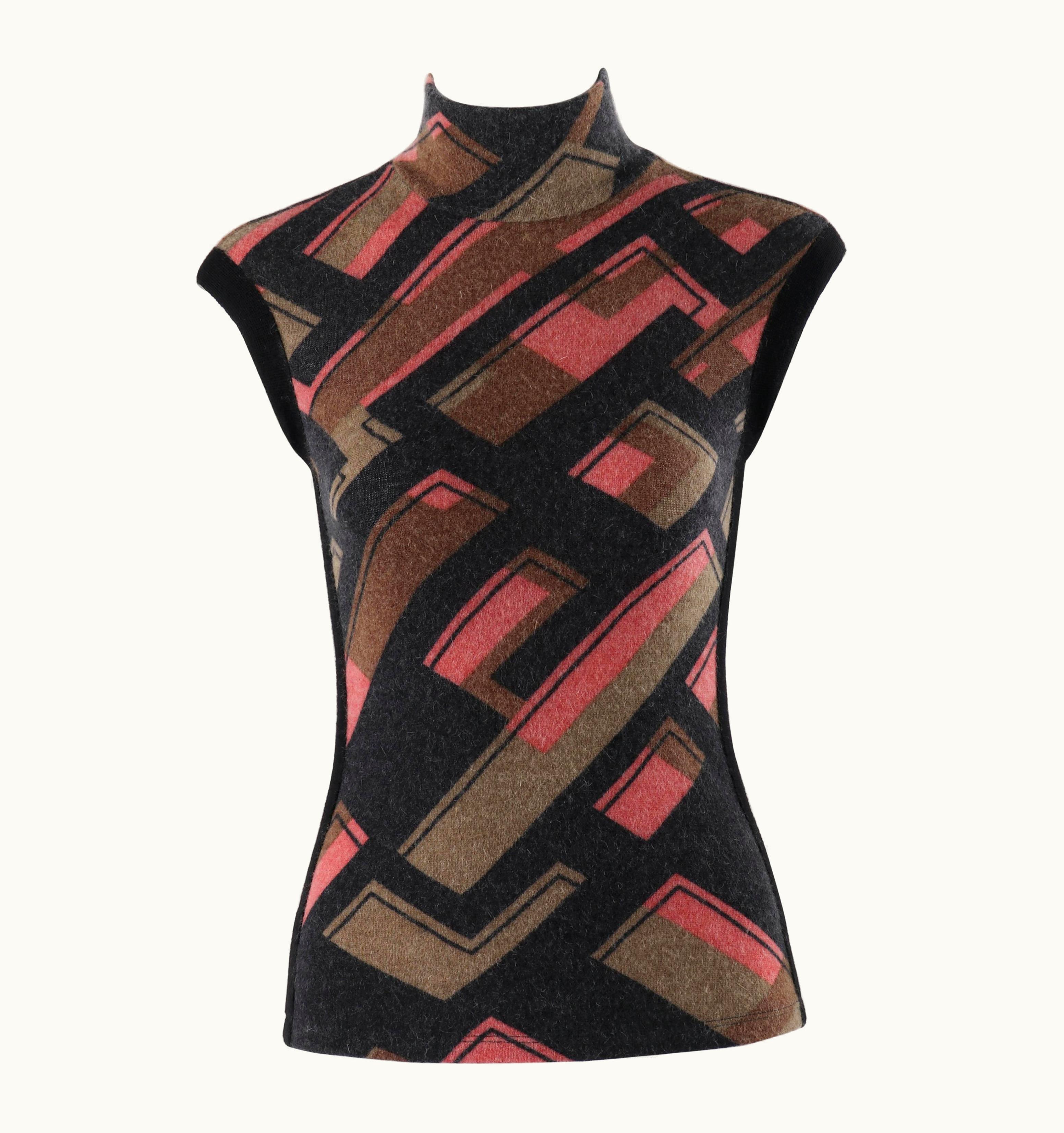 Alexander McQueen Alexander McQUEEN AW 1995 "Highland Rape" Multicolor Pattern Sleeveless Sweater