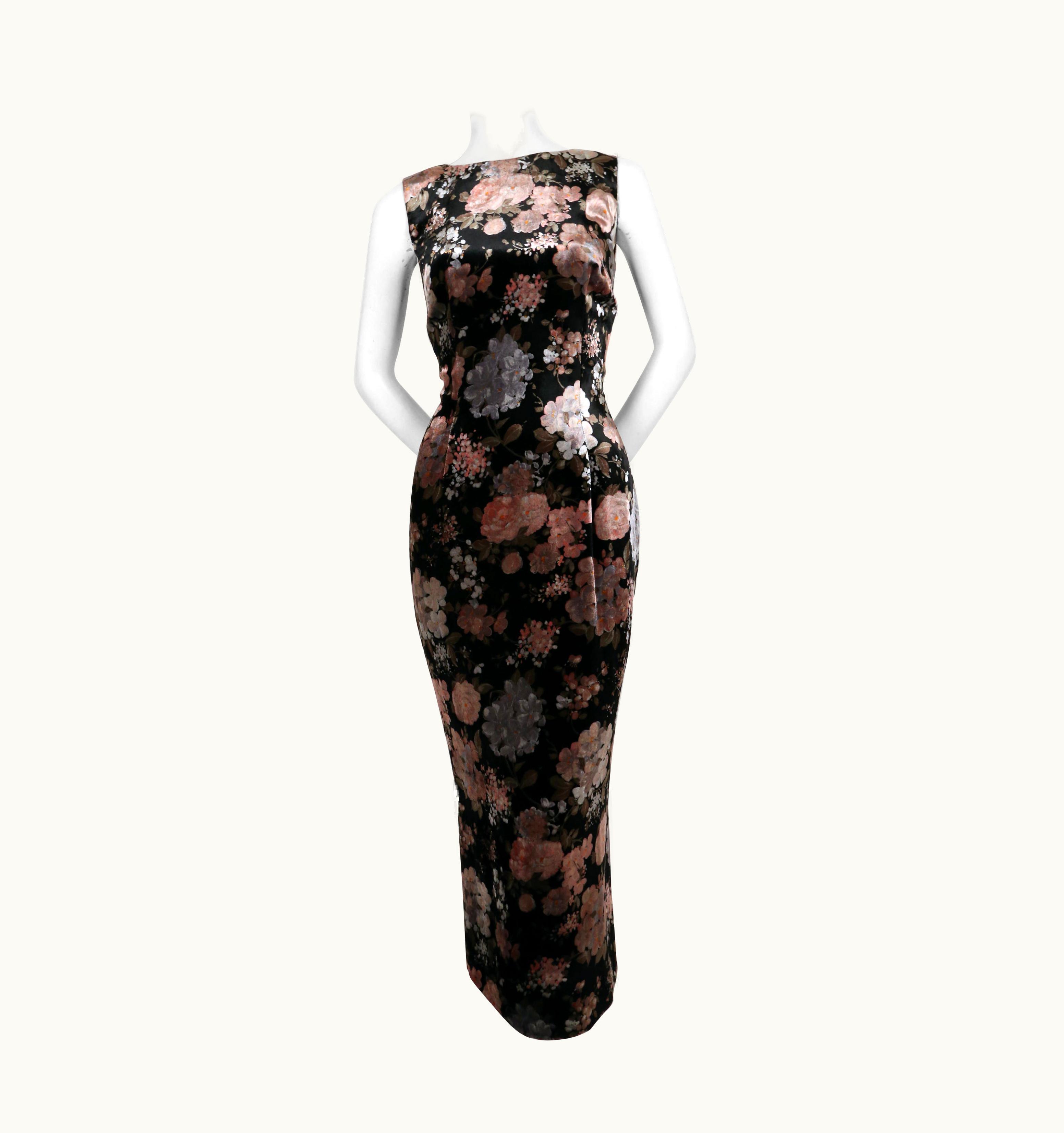 Dolce & Gabbana 1996 Dolce & Gabbana Long Floral Velvet Dress