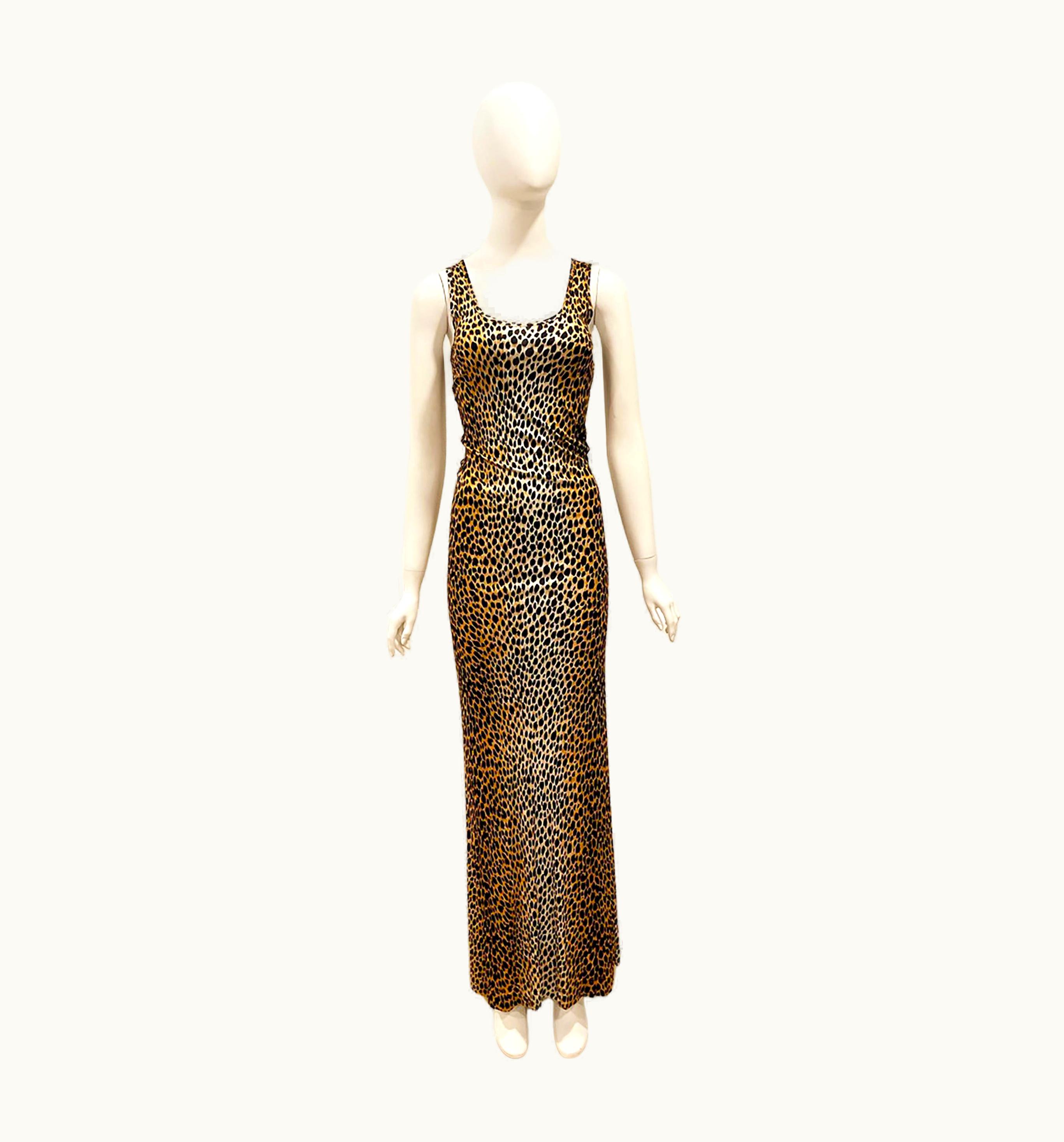 Dolce & Gabbana S/S 1996 Dolce & Gabbana Cheetah Long Stretch Gown