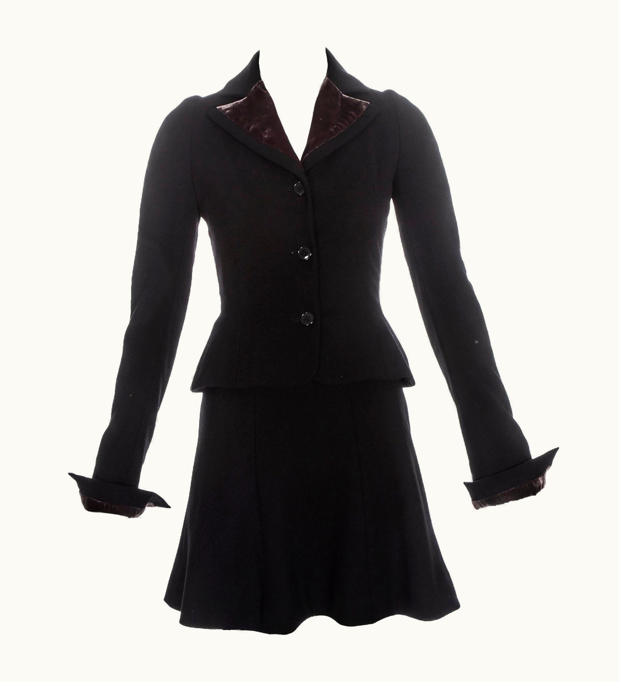 John Galliano John Galliano Wool And Velvet Skirt Suit AW 1996