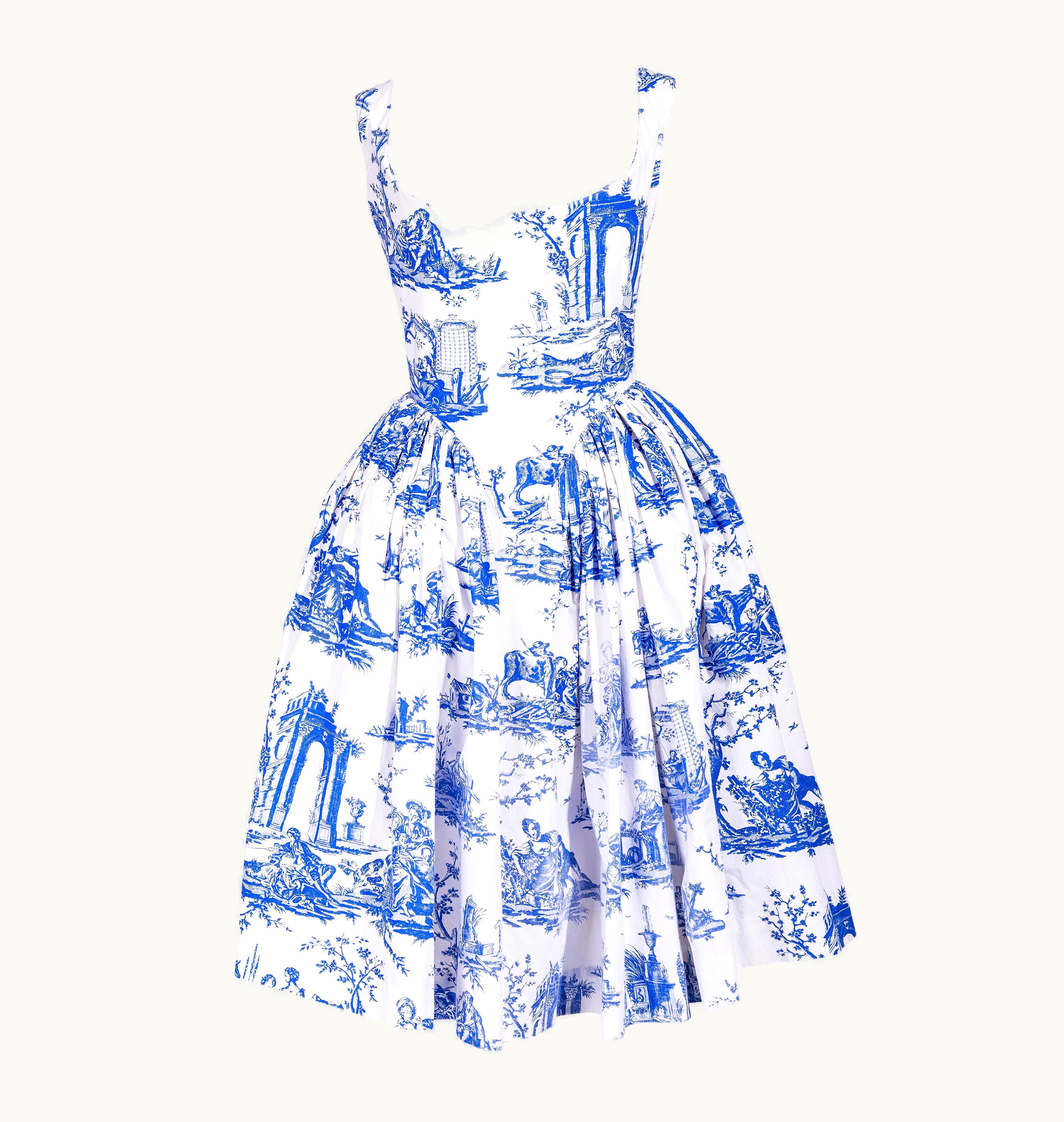 Vivienne Westwood S/S 1996 Vivienne Westwood Toule De Jouy Print Dress