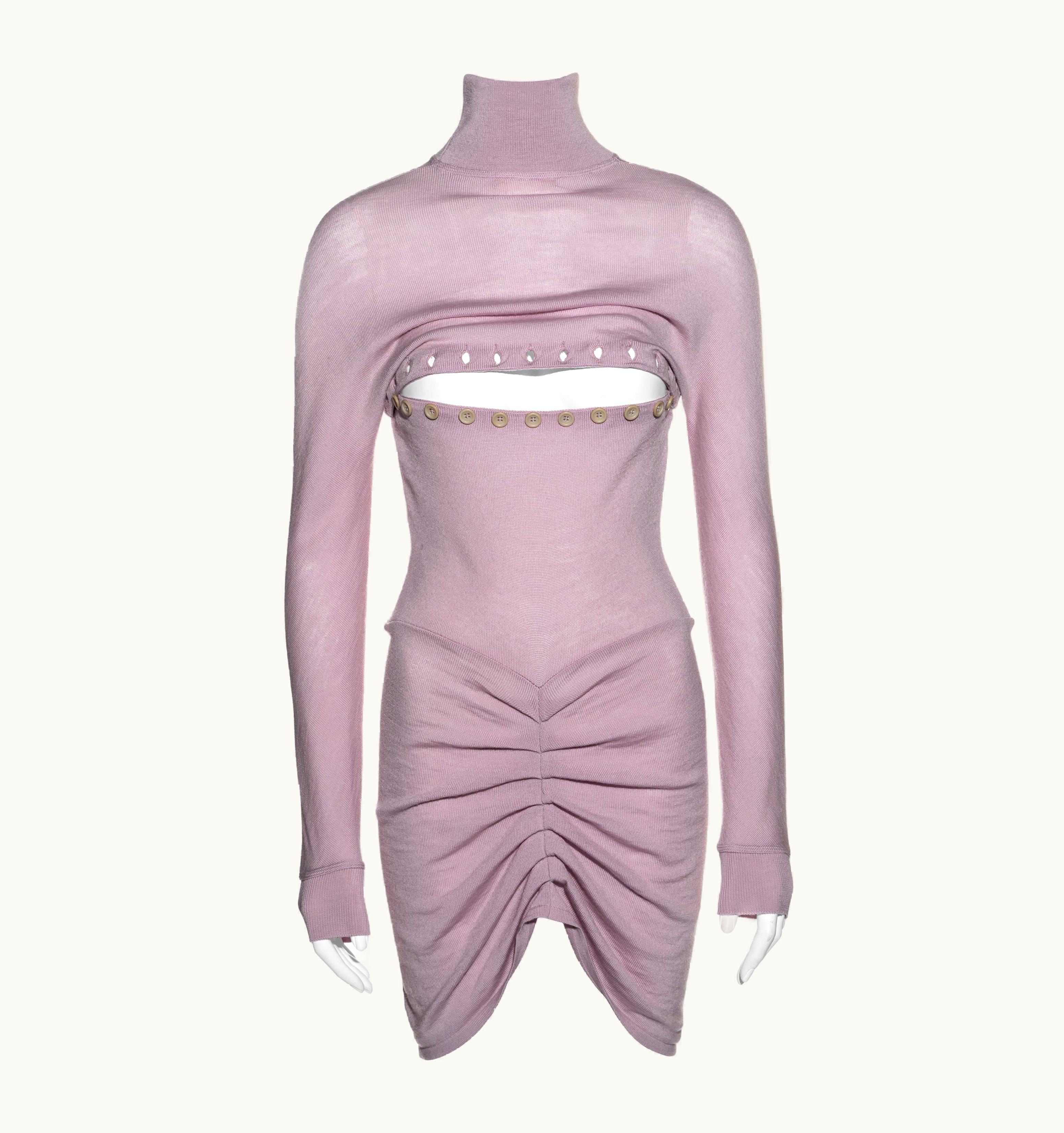 Alexander McQueen Alexander McQueen Lilac Wool Button-up Sweater Dress, AW 1996