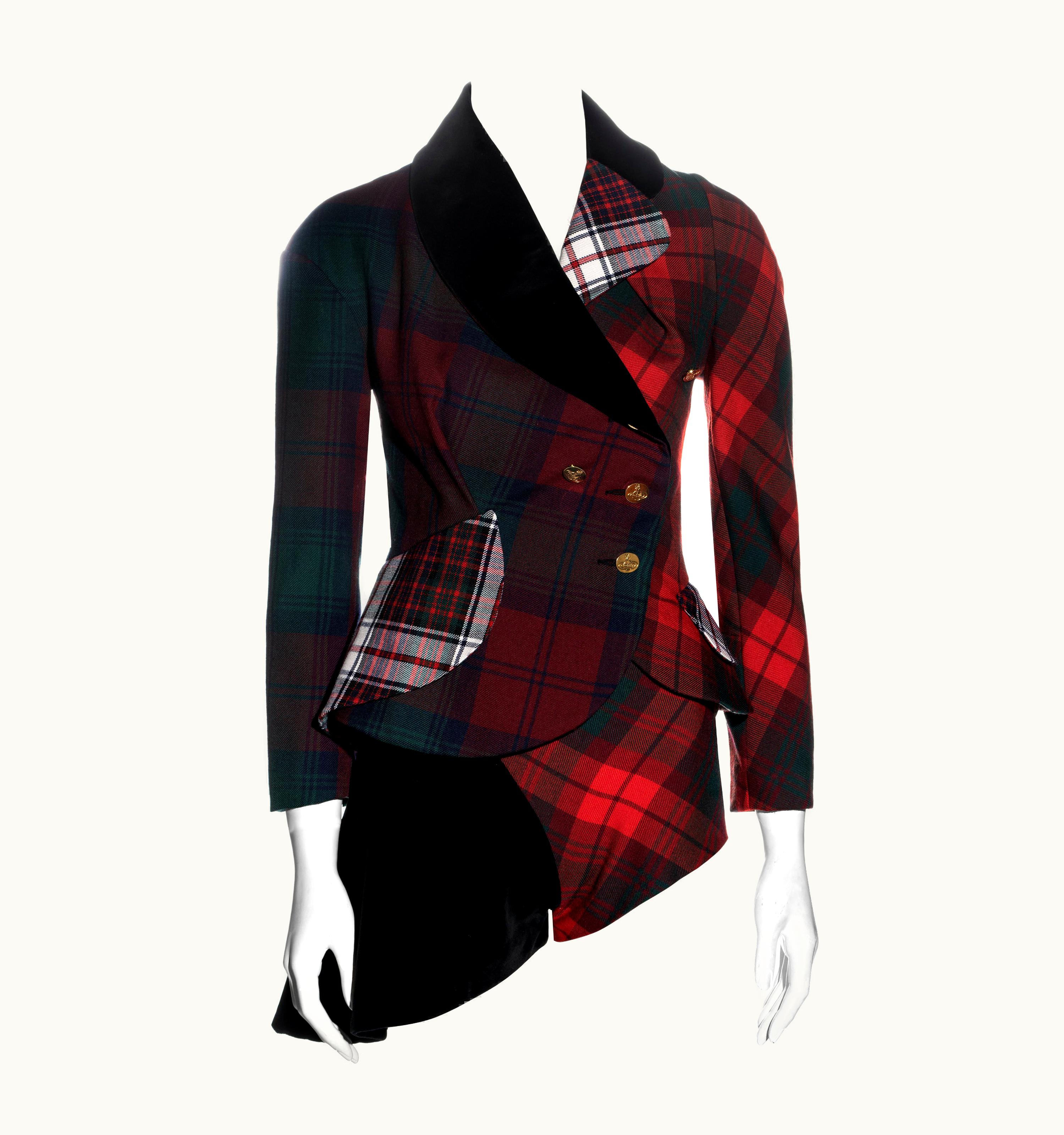 Vivienne Westwood Vivienne Westwood Red Mixed Wool Tartan Jacket And Shorts Suit, AW 1996