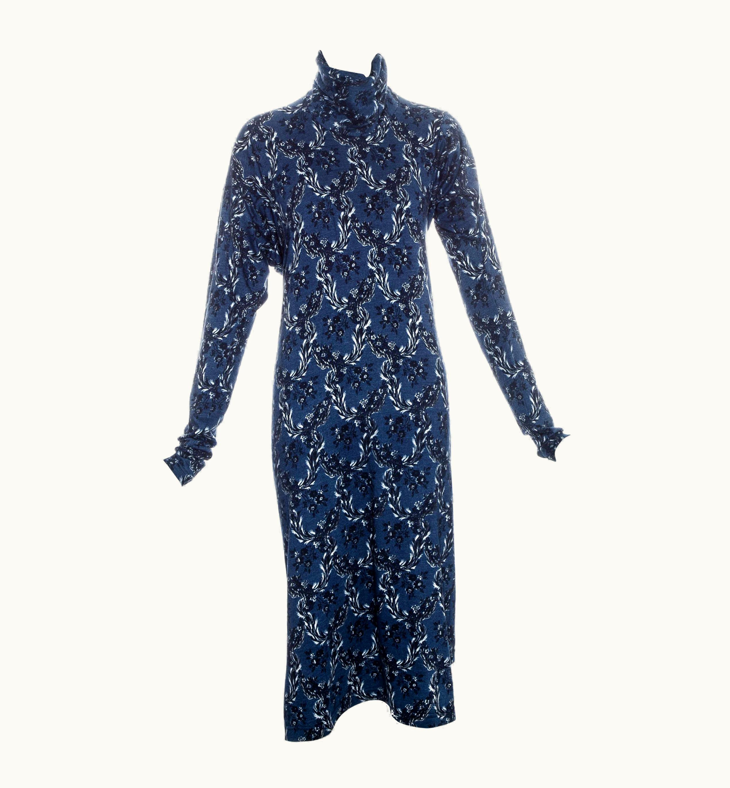 Vivienne Westwood Vivienne Westwood Blue And White Floral Print Roll-neck Dress, AW 1996