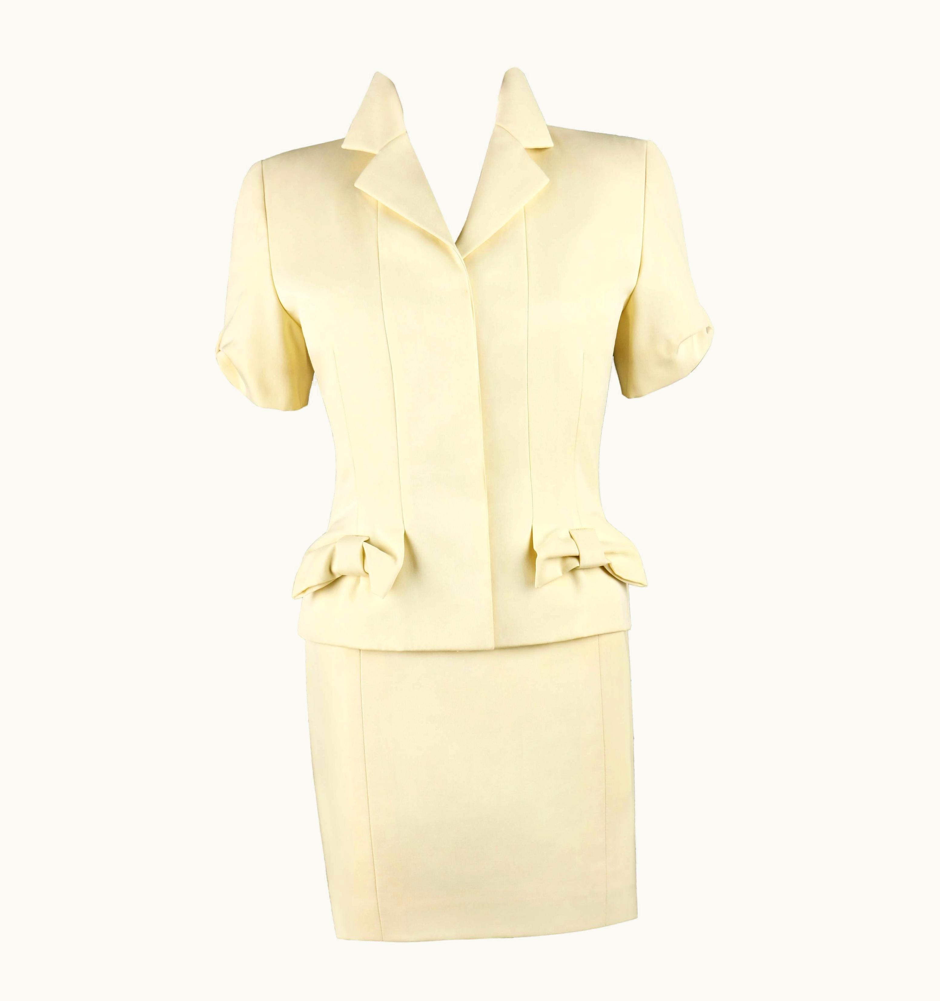 Givenchy Givenchy Designed By John Galliano S/S 1996 Bow Blazer Skirt Suit Set