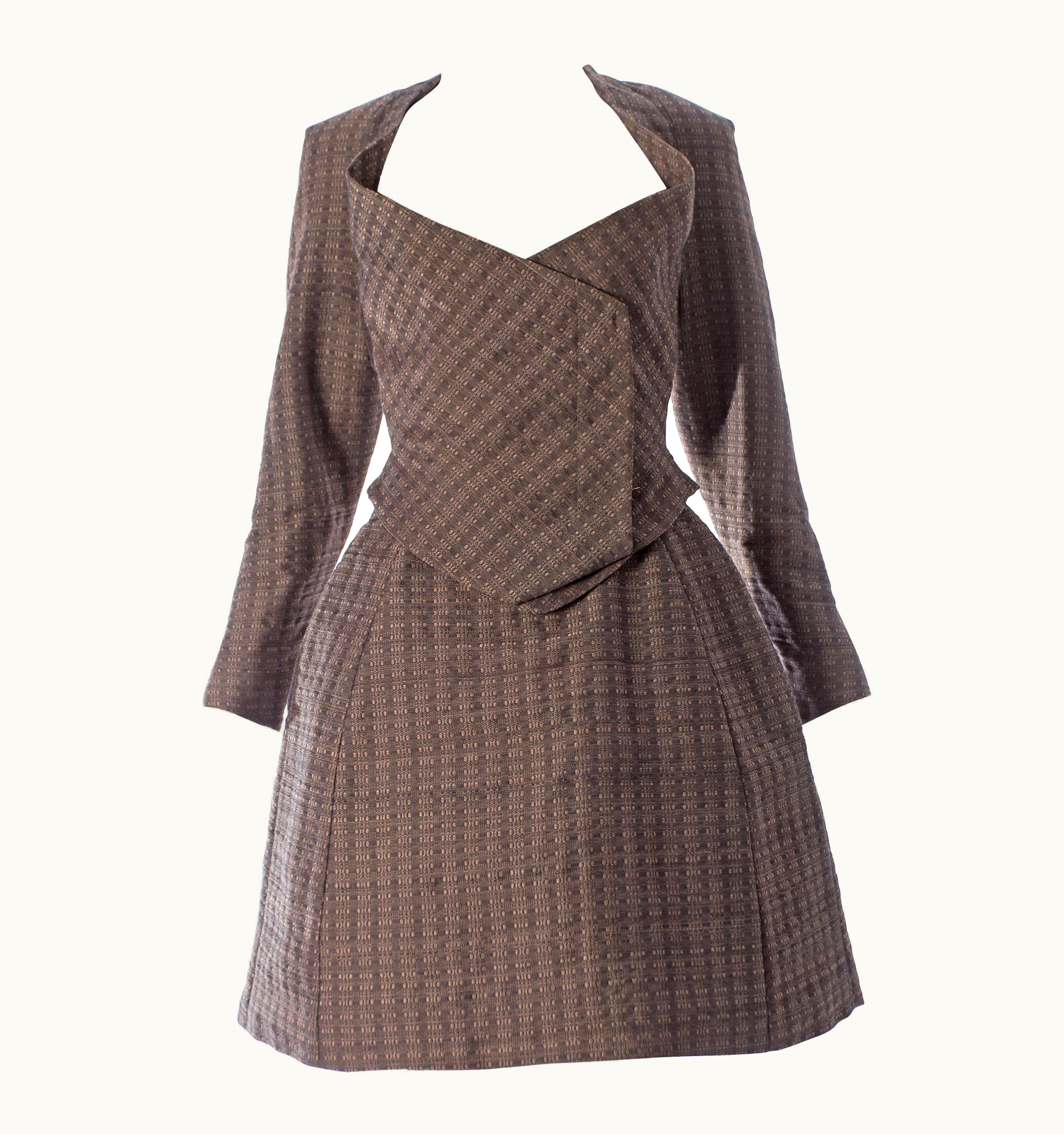 Vivienne Westwood Vivienne Westwood Mauve Brocade Structured Skirt Suit, AW 1997