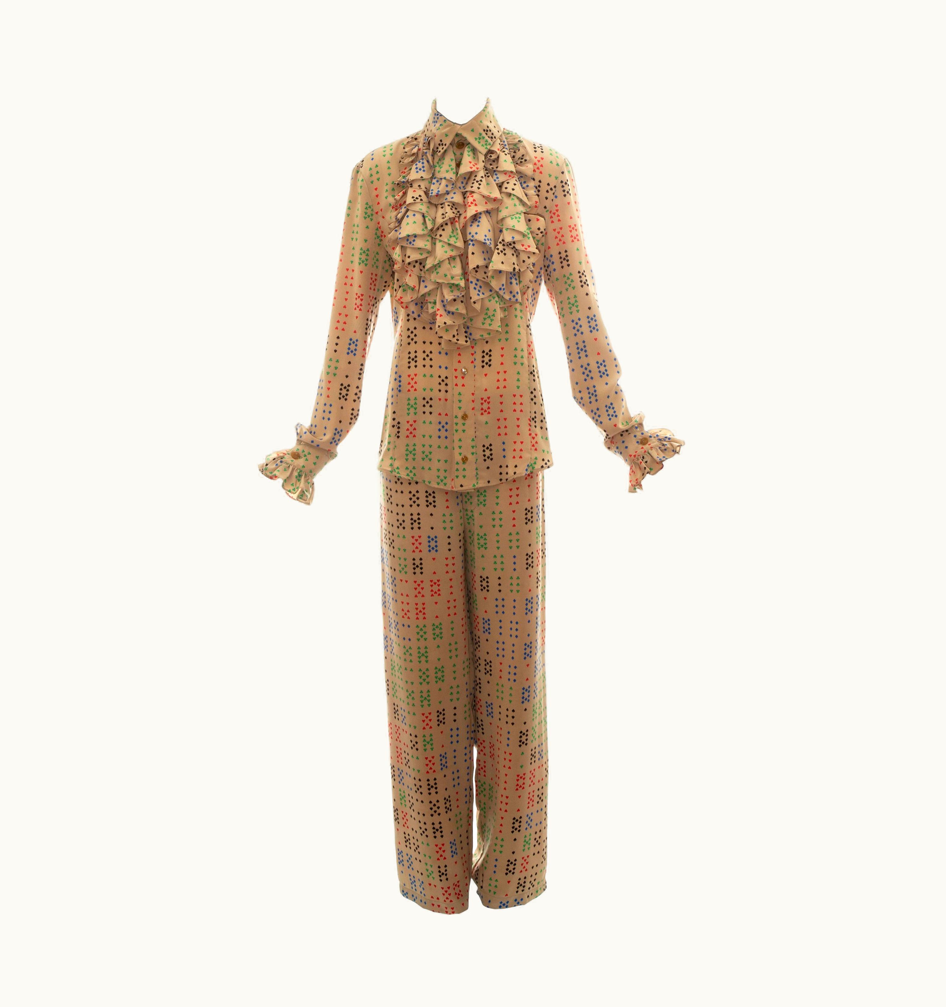Vivienne Westwood Vivienne Westwood Mens Tan Ruffled Pant Suit, S/S 1997