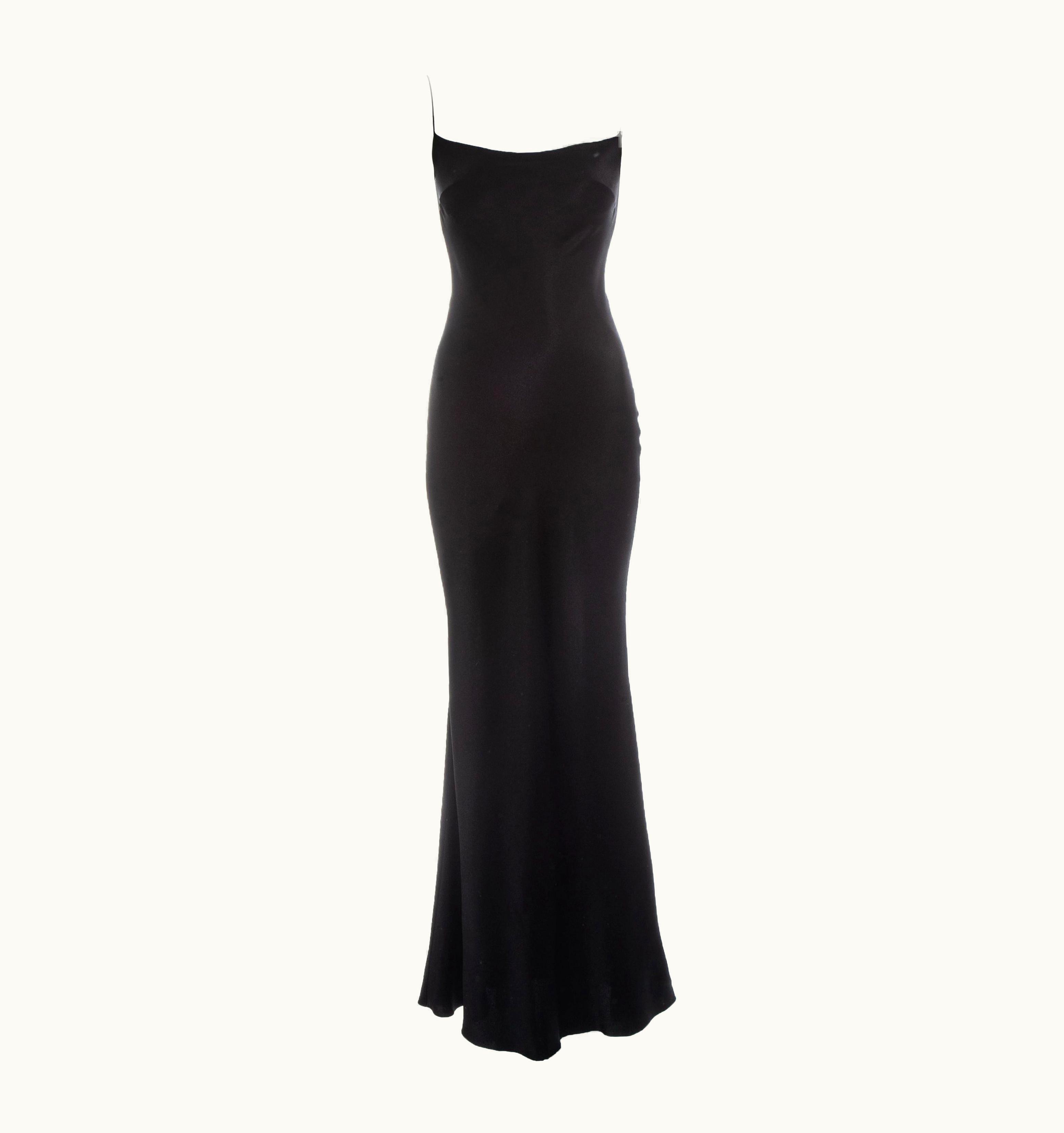 John Galliano John Galliano Black Acetate Evening Slip Dress, S/S 1997