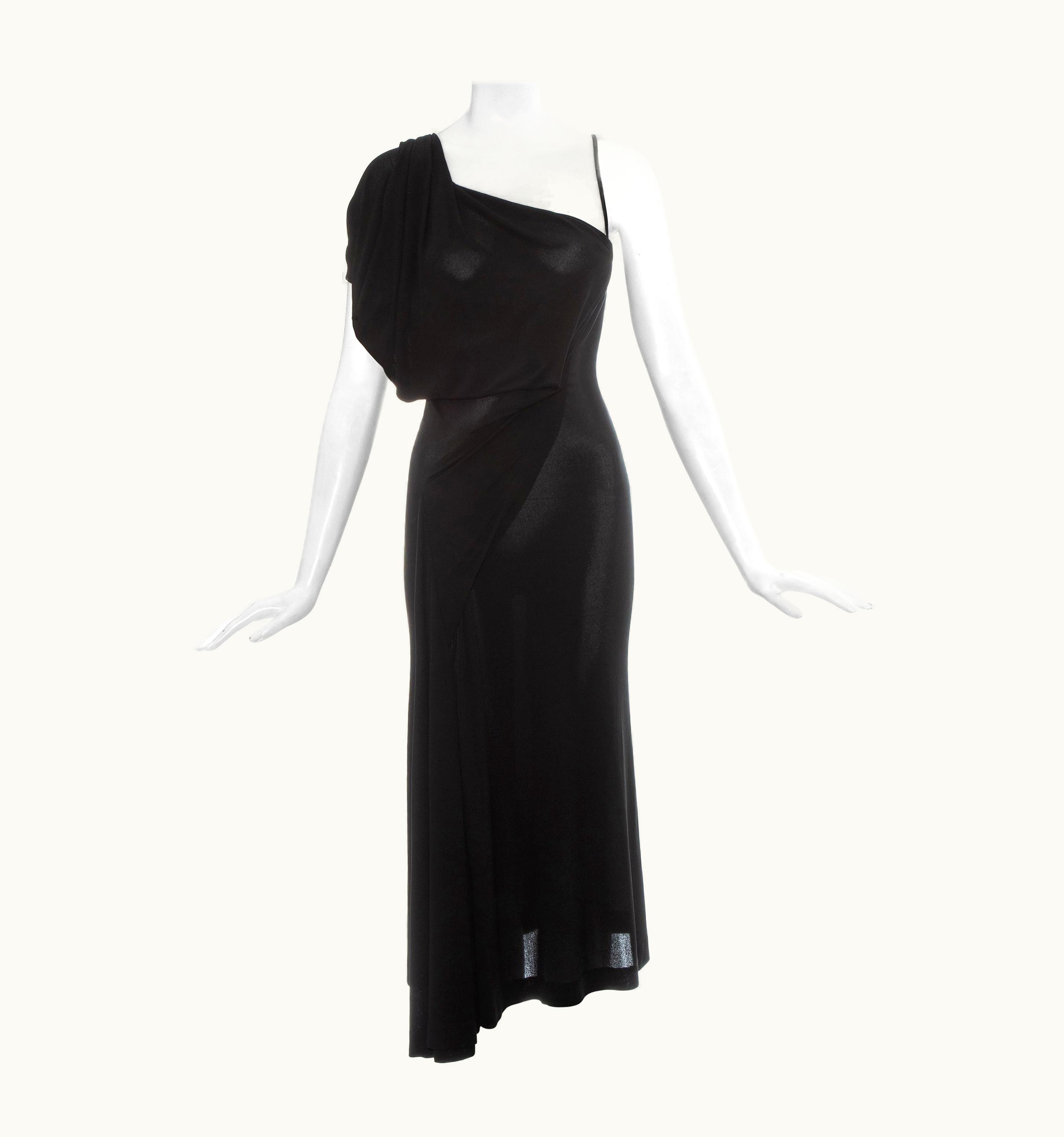 Vivienne Westwood Vivienne Westwood Black Jersey Draped Slip Dress, S/S 1997