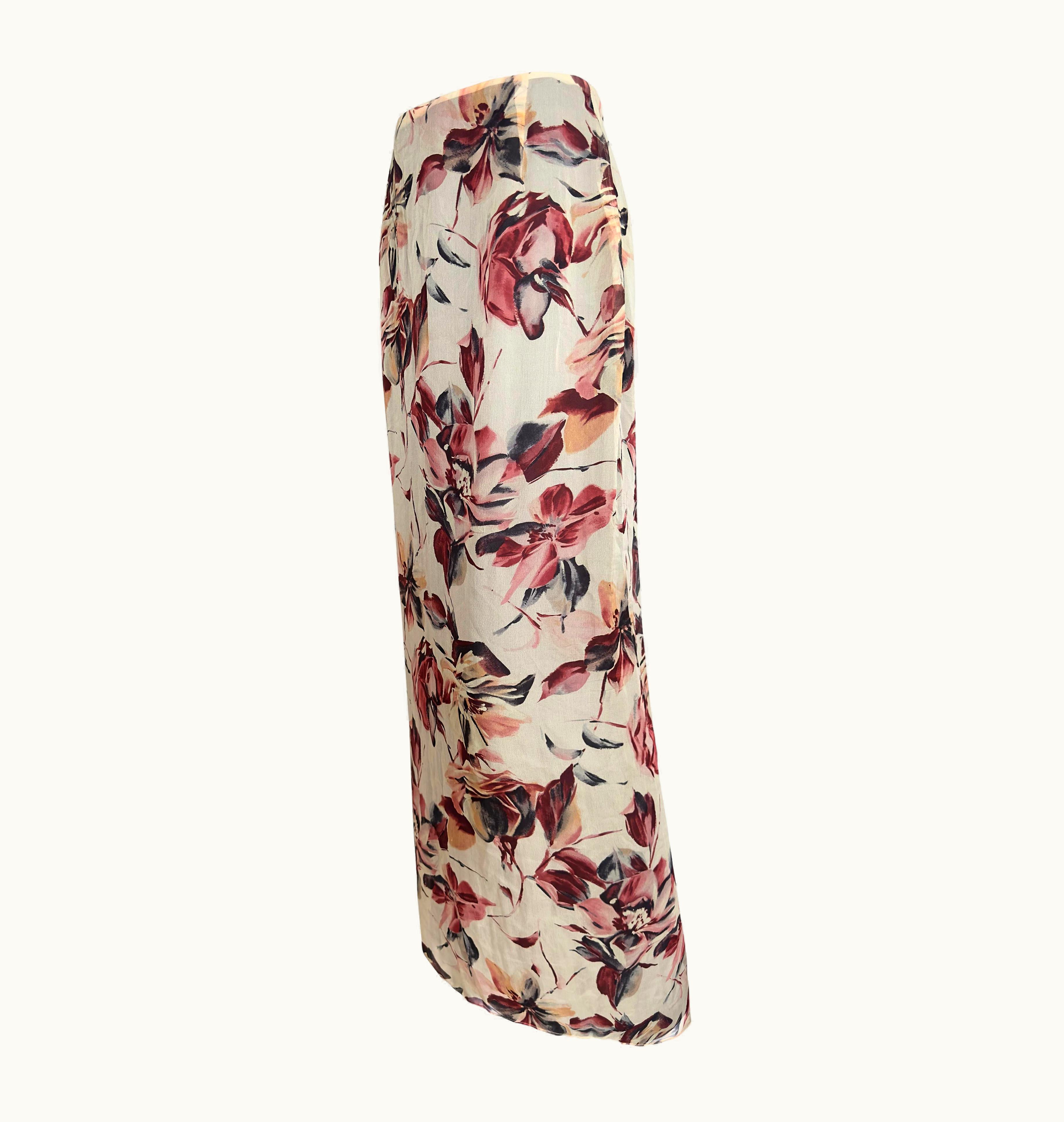 Dolce & Gabbana Dolce & Gabbana Runway Silk Maxi Floral Skirt S/S 1997