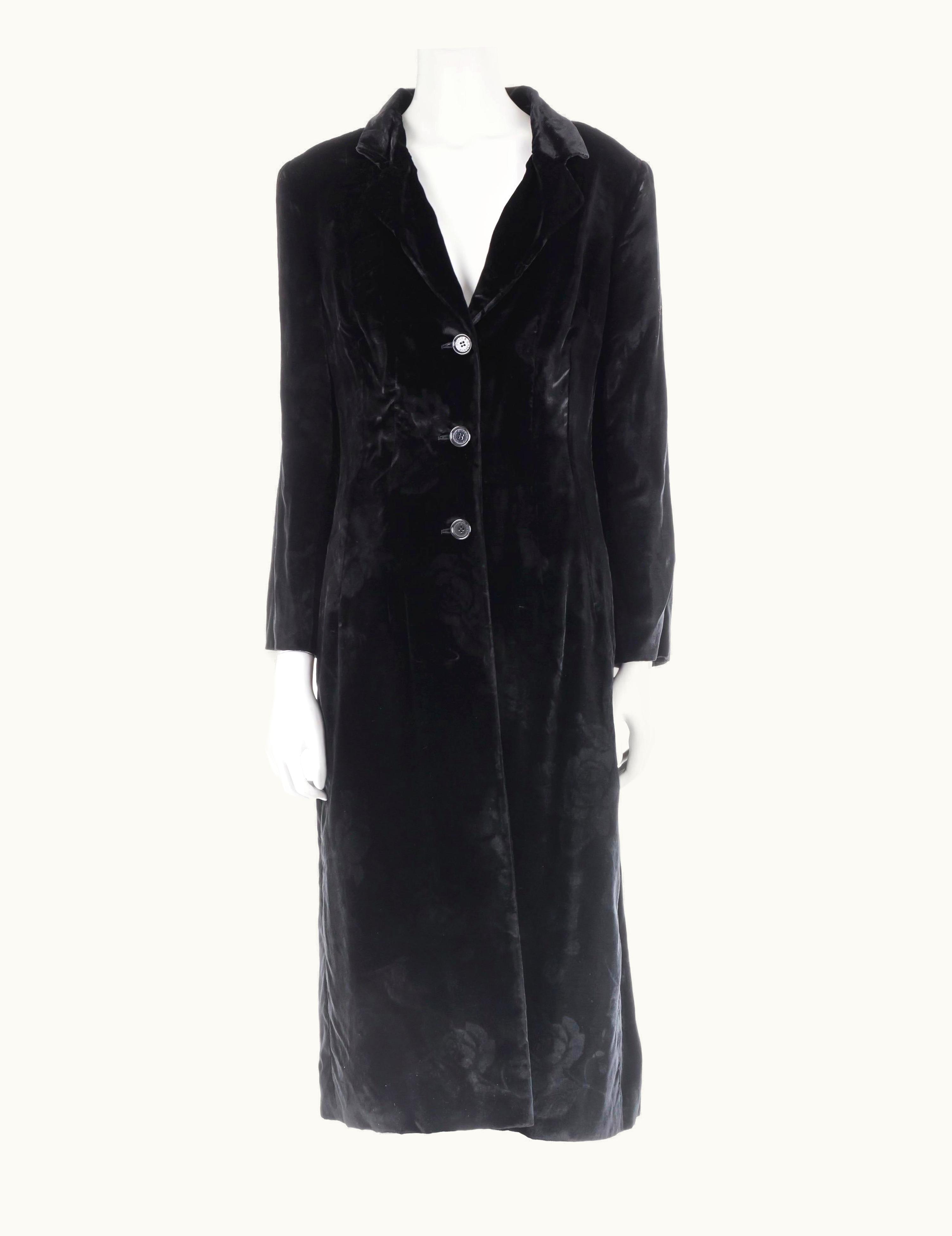 Dolce & Gabbana Dolce & Gabbana AW 1997 Black Floral Velvet Coat