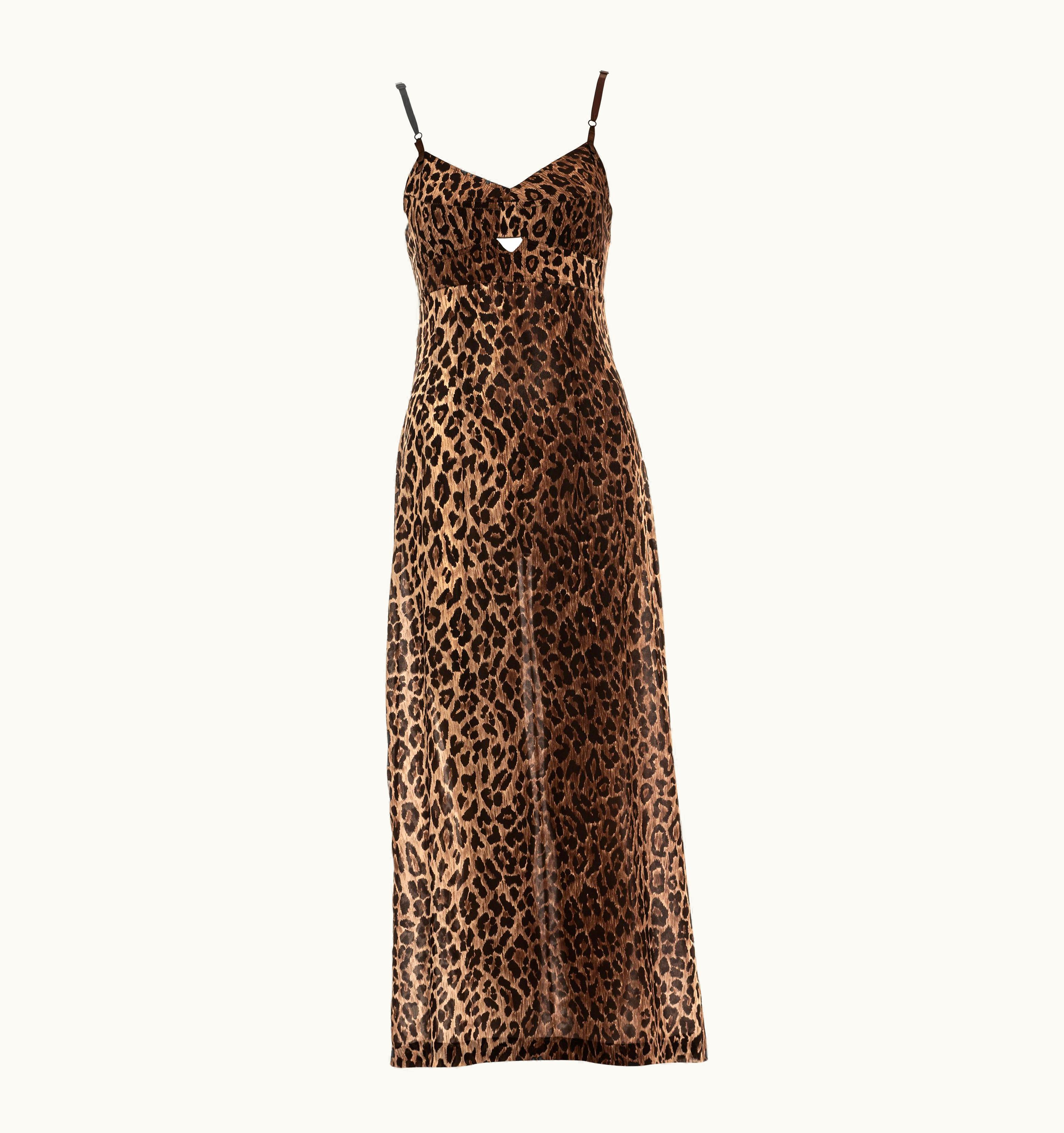 Dolce & Gabbana Dolce & Gabbana Leopard Print Silk Chiffon Evening Slip Dress, S/S 1997