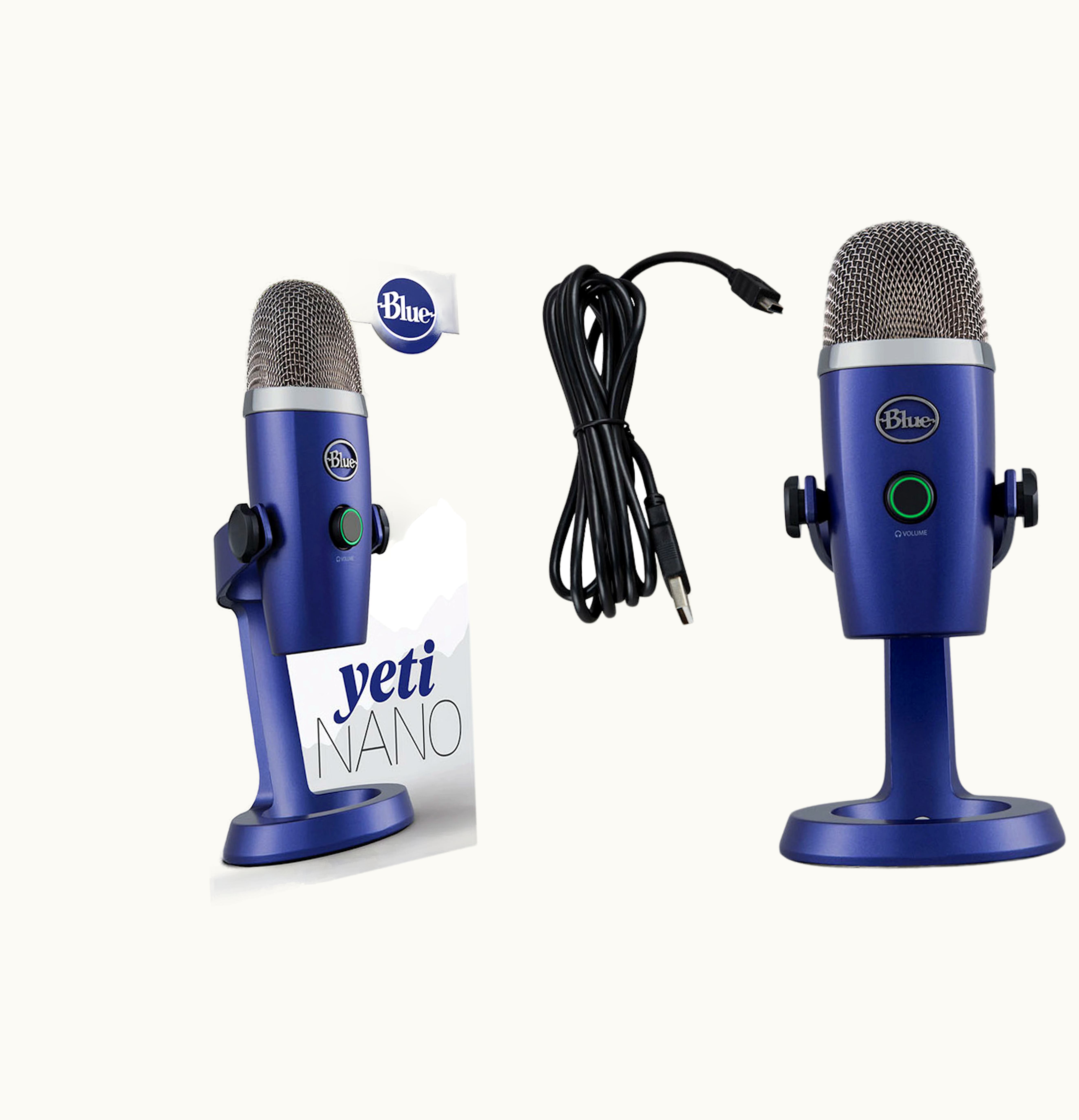 Blue Blue Yeti Nano Premium Wired Multi Pattern USB Condenser Microphone 988 000089 Vivid Blue