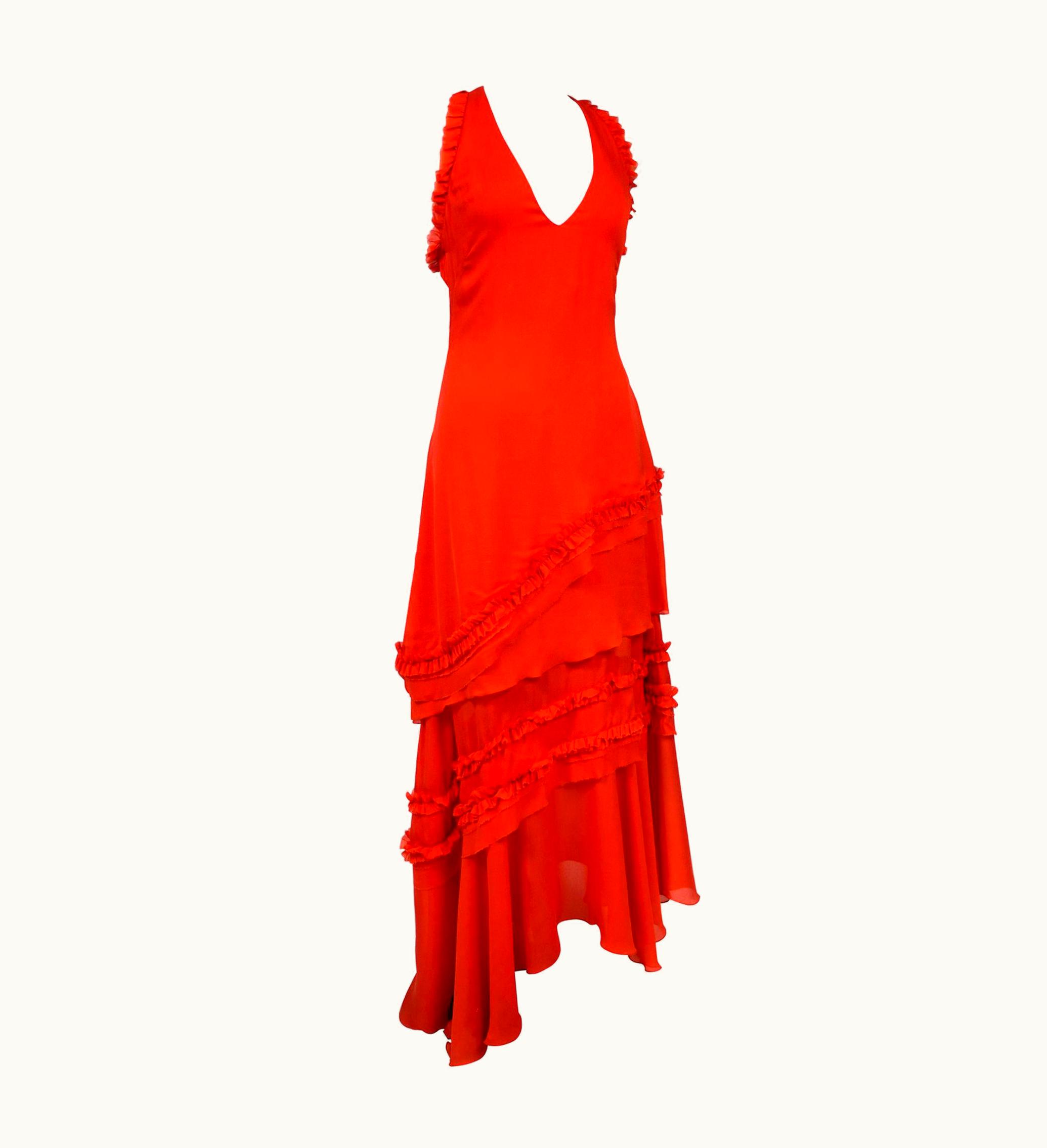 Mugler A Thierry Mugler Couture Evening Dress In Coral Silk Crepe Circa 1997/2002 2002