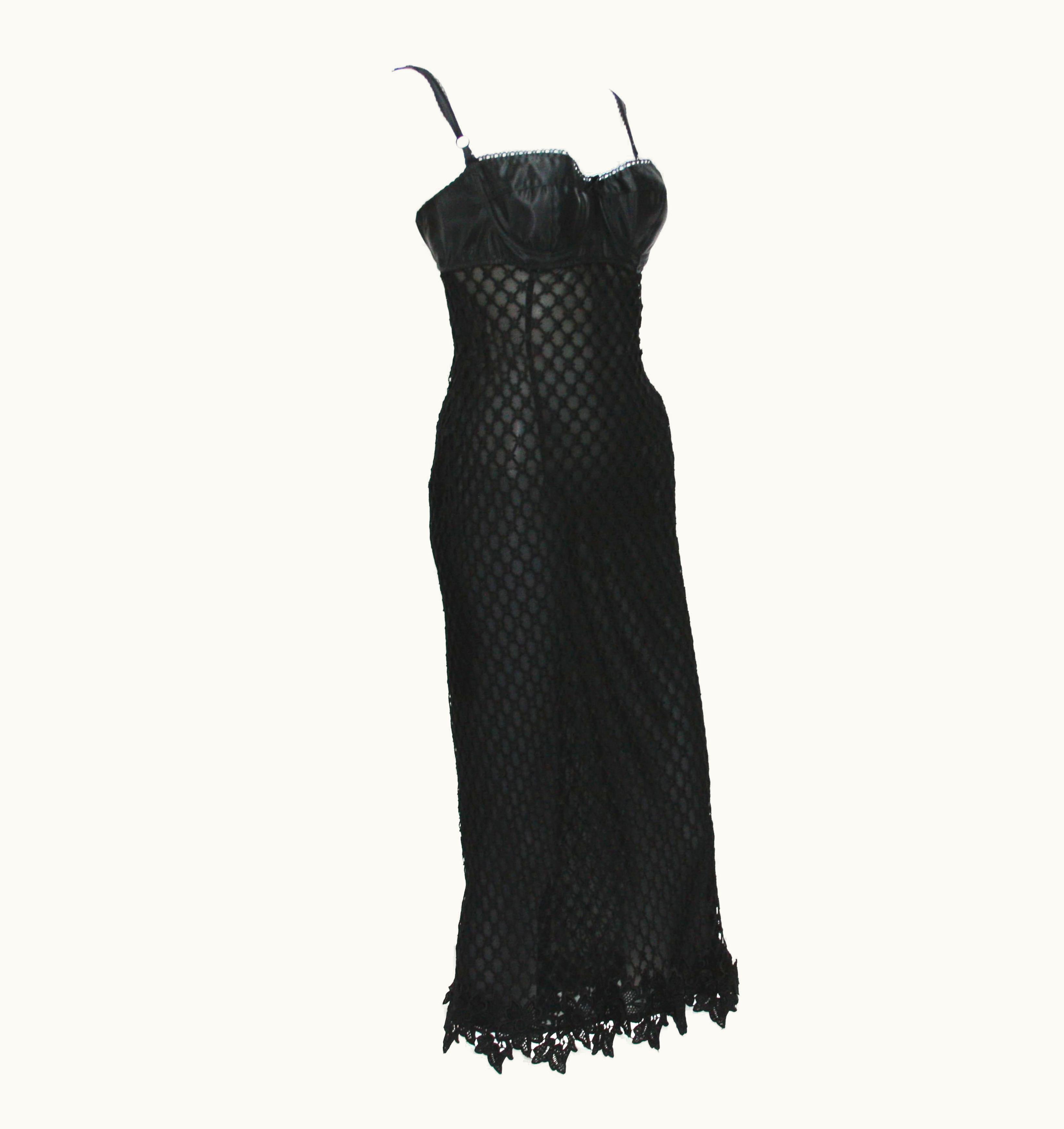 Dolce & Gabbana Dolce & Gabbana Lace Sexy Bustier Stretch Sheer Black Dress