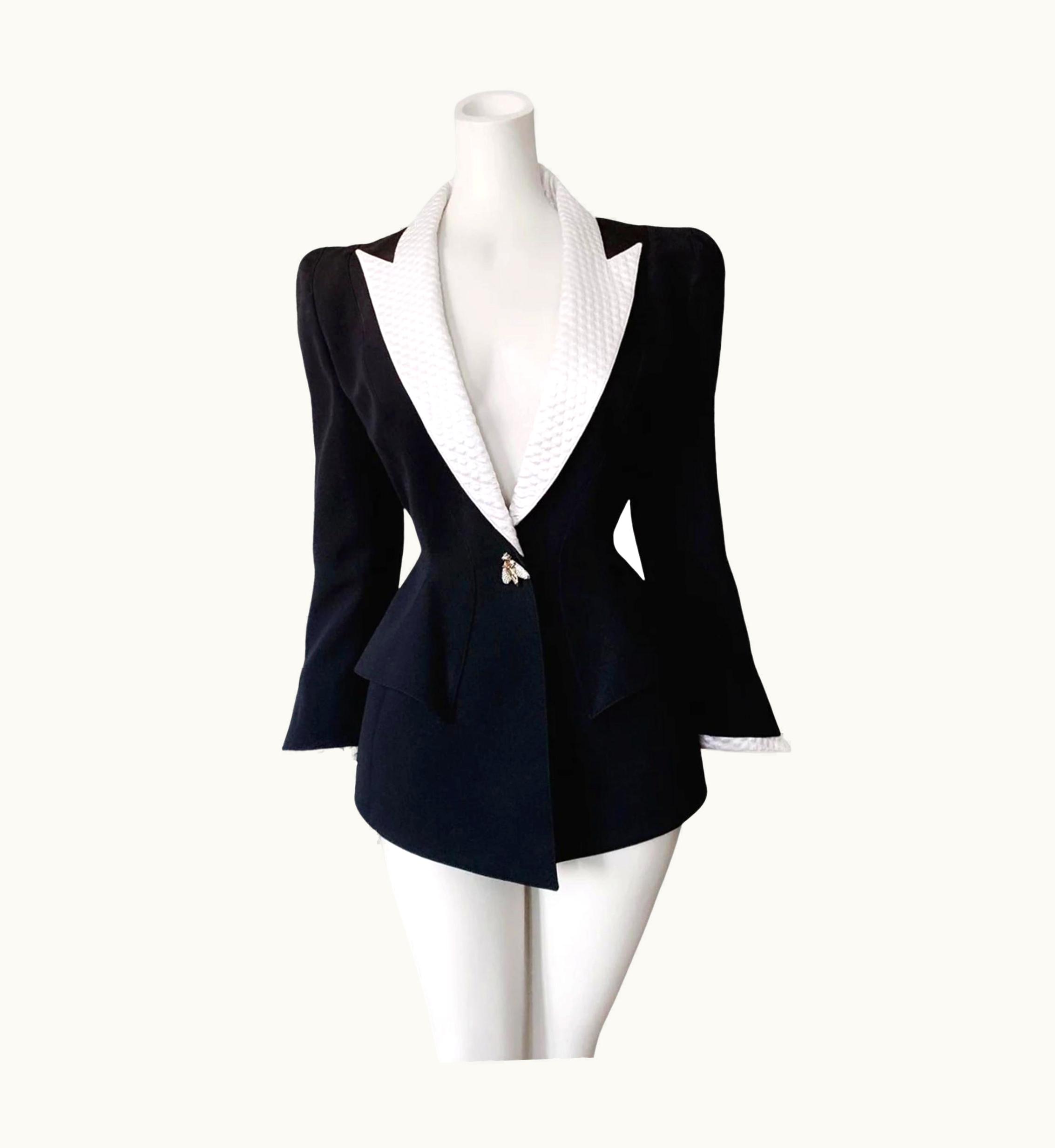 Mugler Thierry Mugler S/S Iconic Insect Crystal Blazer Jacket Jewel Bug Dramatic