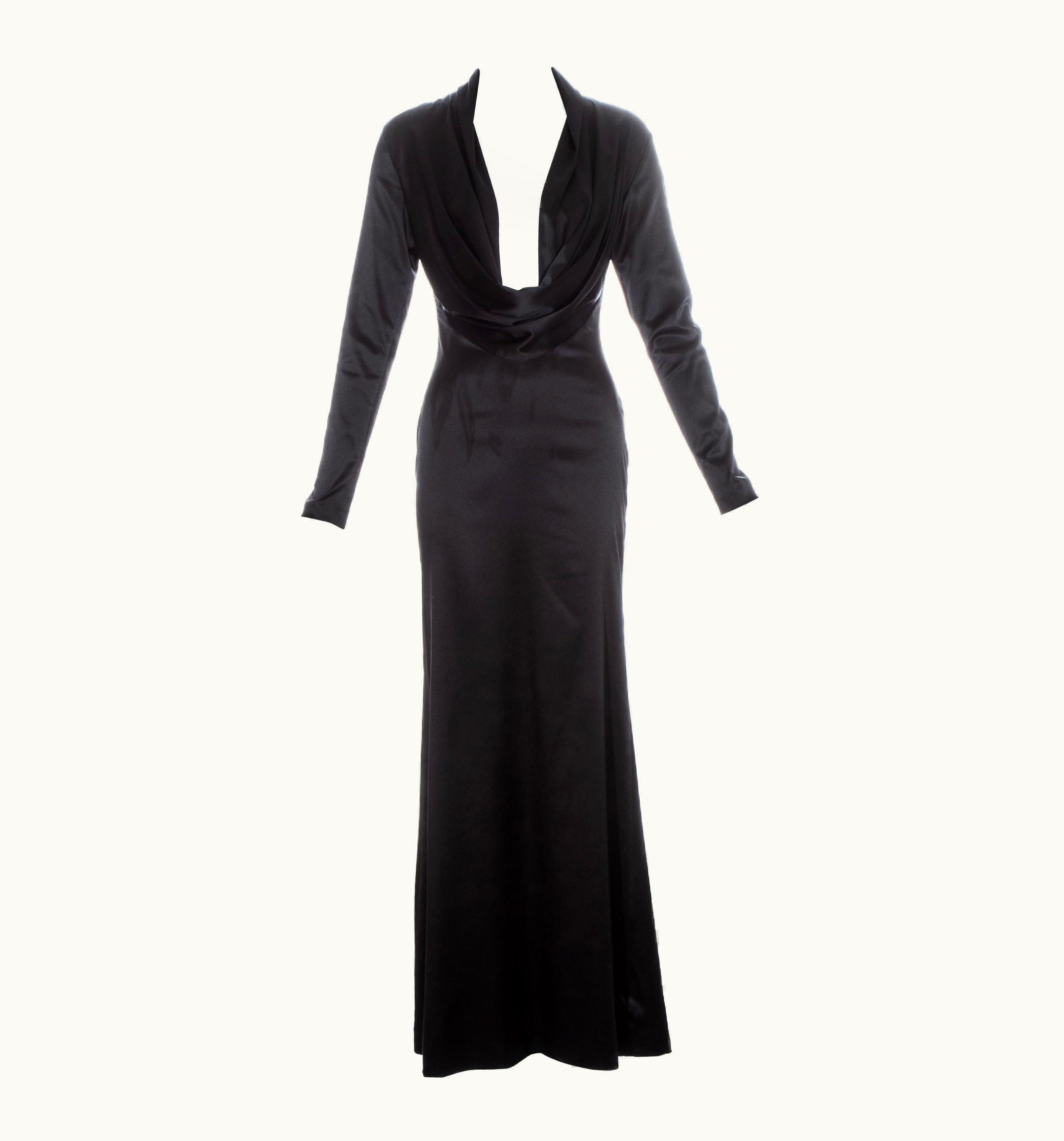 Alexander McQueen Alexander McQueen Black Low Plunge Evening Dress, AW 1998