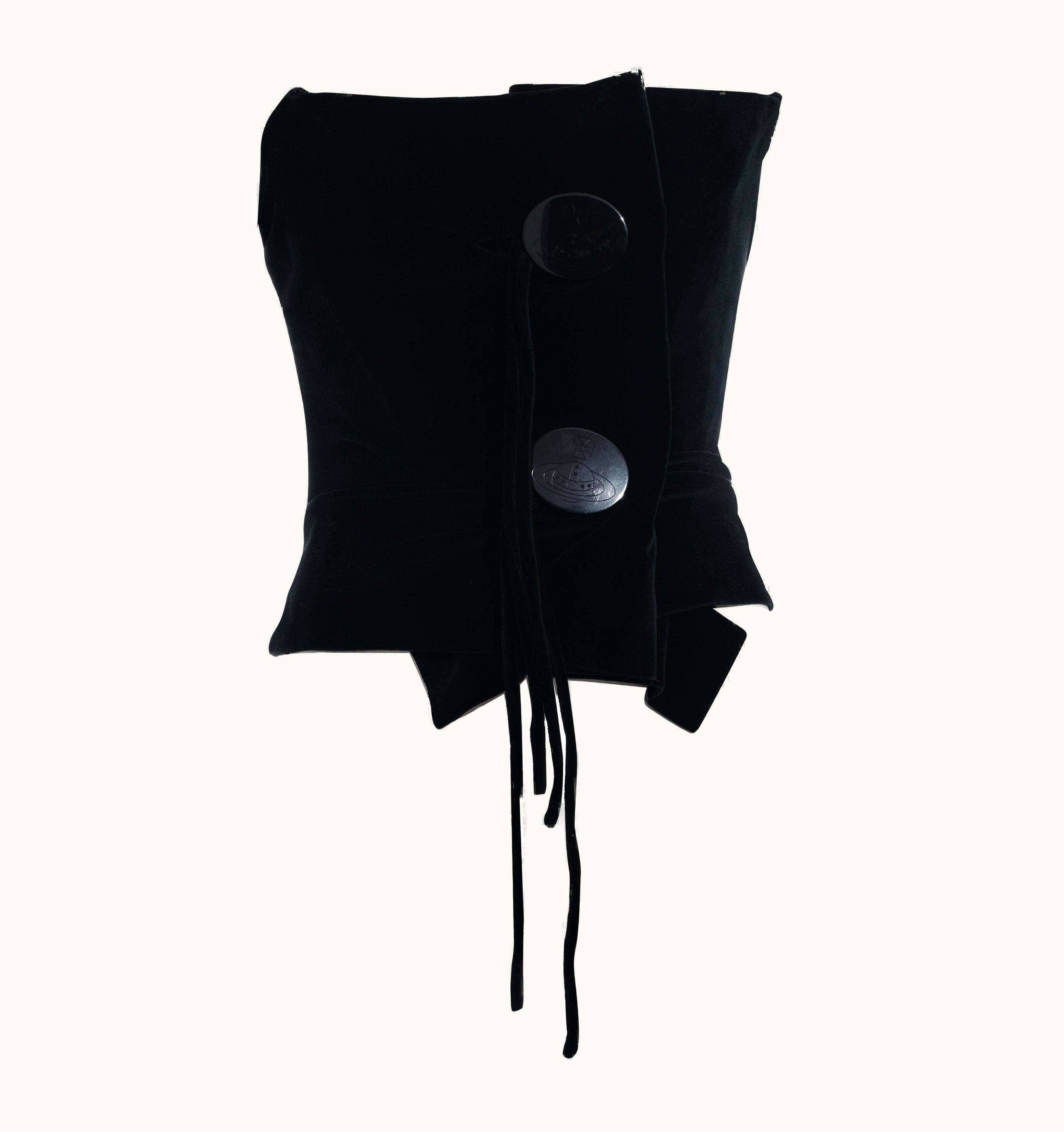 Vivienne Westwood Vivienne Westwood Black Velvet Button-up Corset, AW 1998