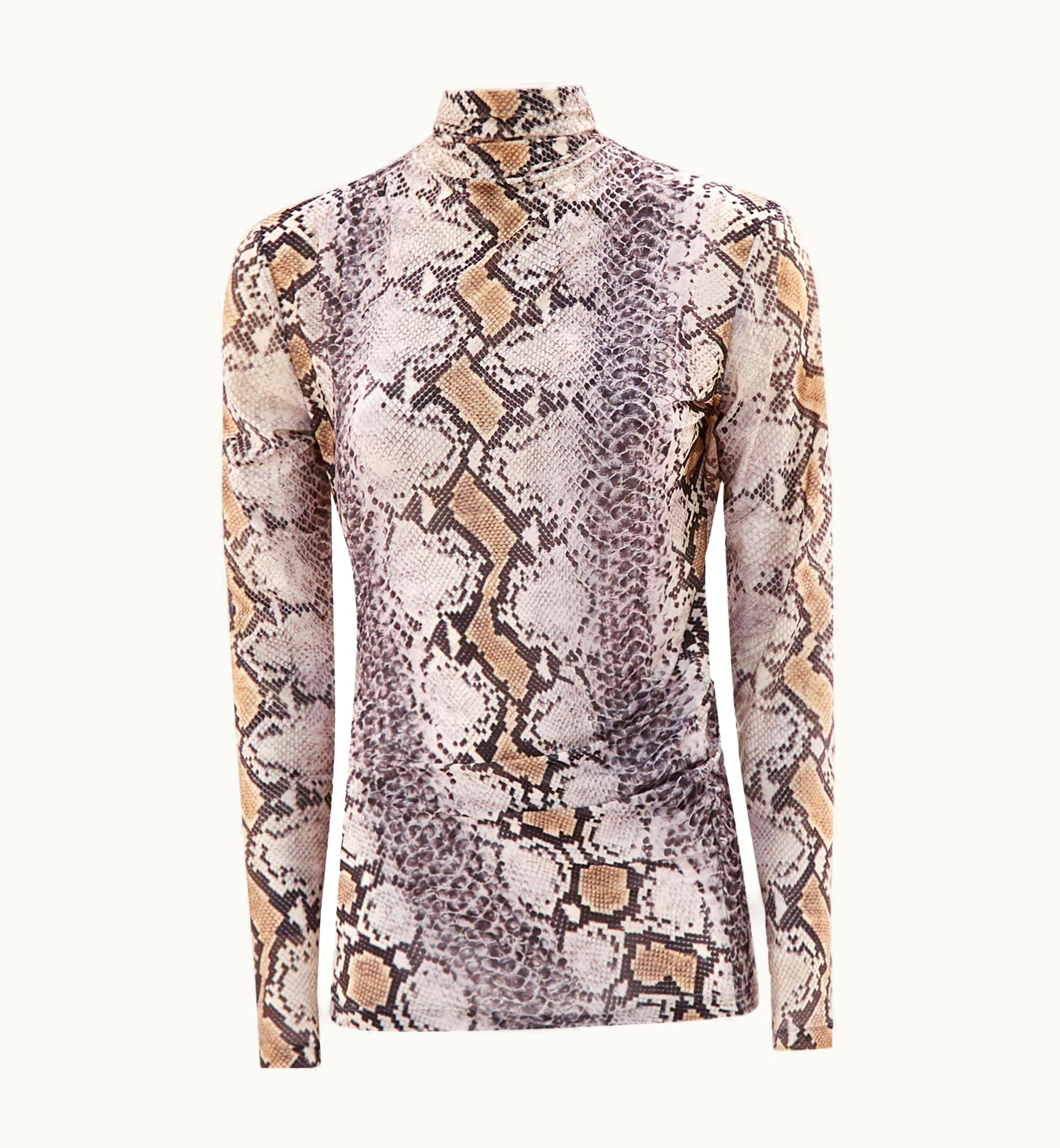 Roberto Cavalli Roberto Cavalli AW 1998 Python Print Turtleneck Top