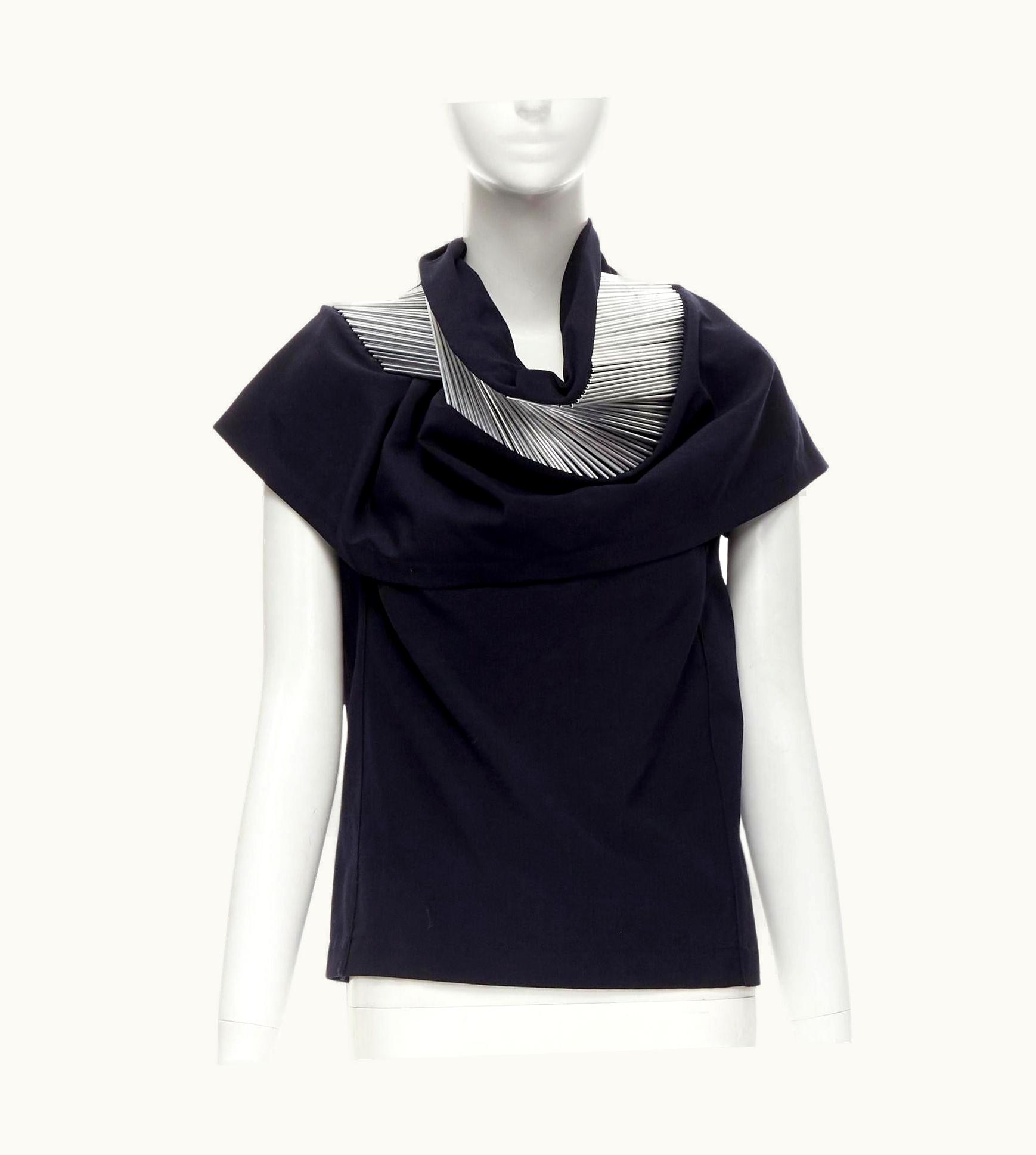 Junya Watanabe Rare Junya Watanabe Vintage 1998 Runway Silver Architectural Metal Collar Top