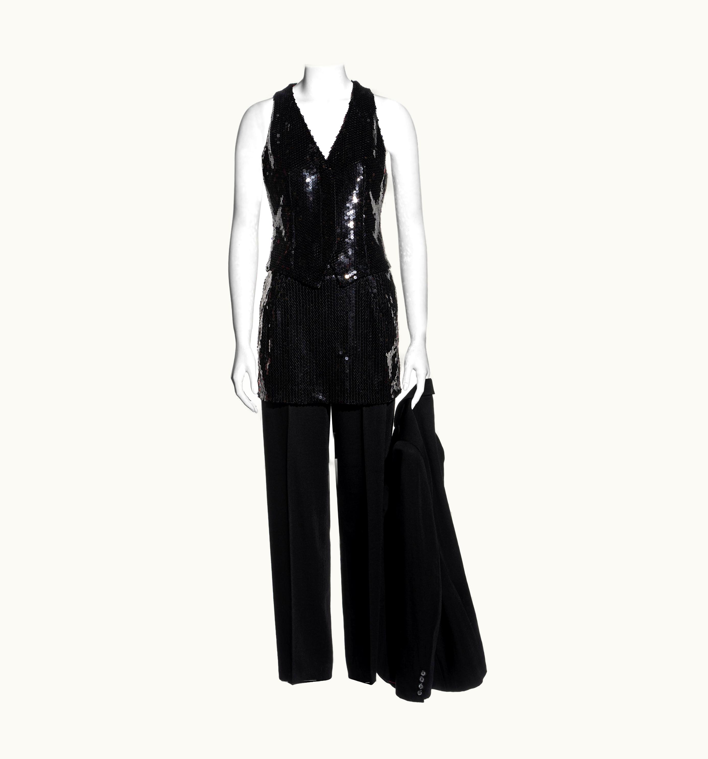 Alexander McQueen Alexander McQueen Black Wool And Sequin Four-piece 'Joan' Suit, AW 1998