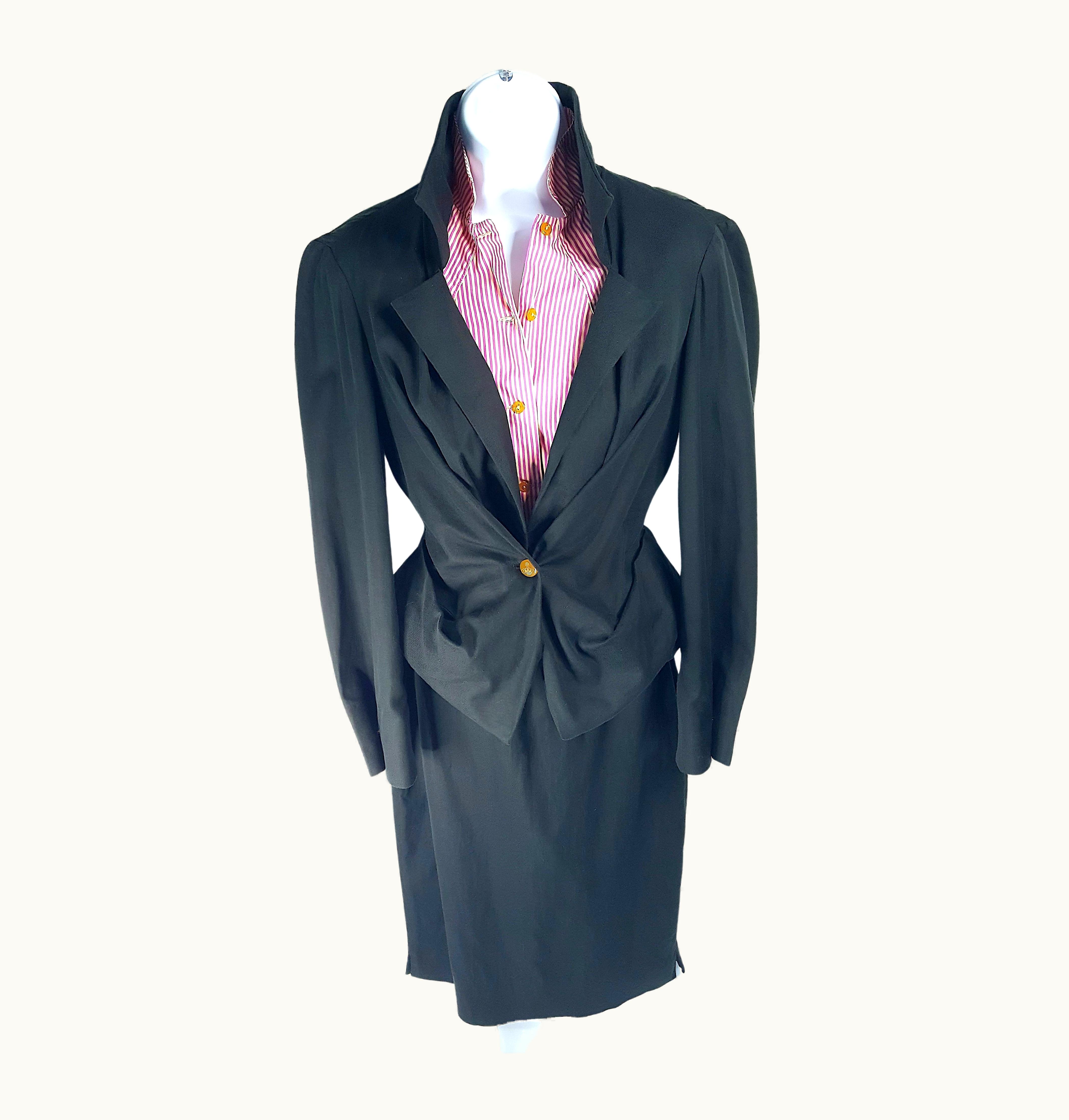 Vivienne Westwood Vivienne Westwood 1998 Runway Look For Jagger Spring Cotton Shirt Suit Ensemble