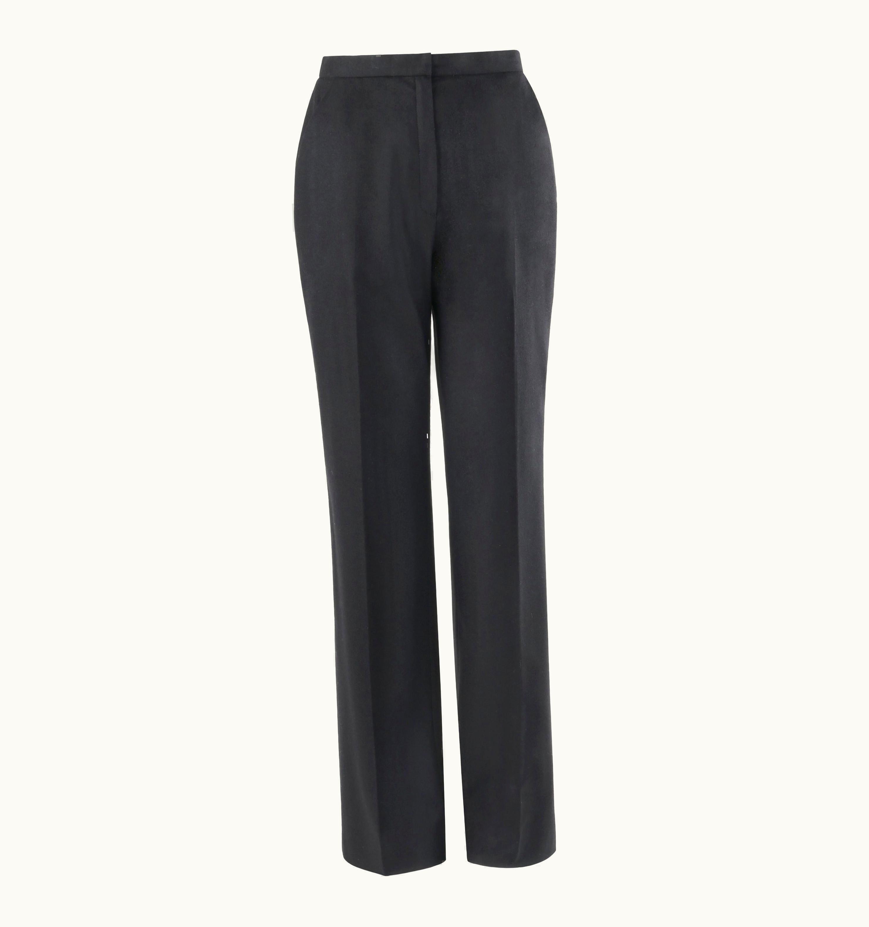 Alexander McQueen Givenchy Couture AW 1998 Alexander McQUEEN Black Straight Leg Trouser Pants