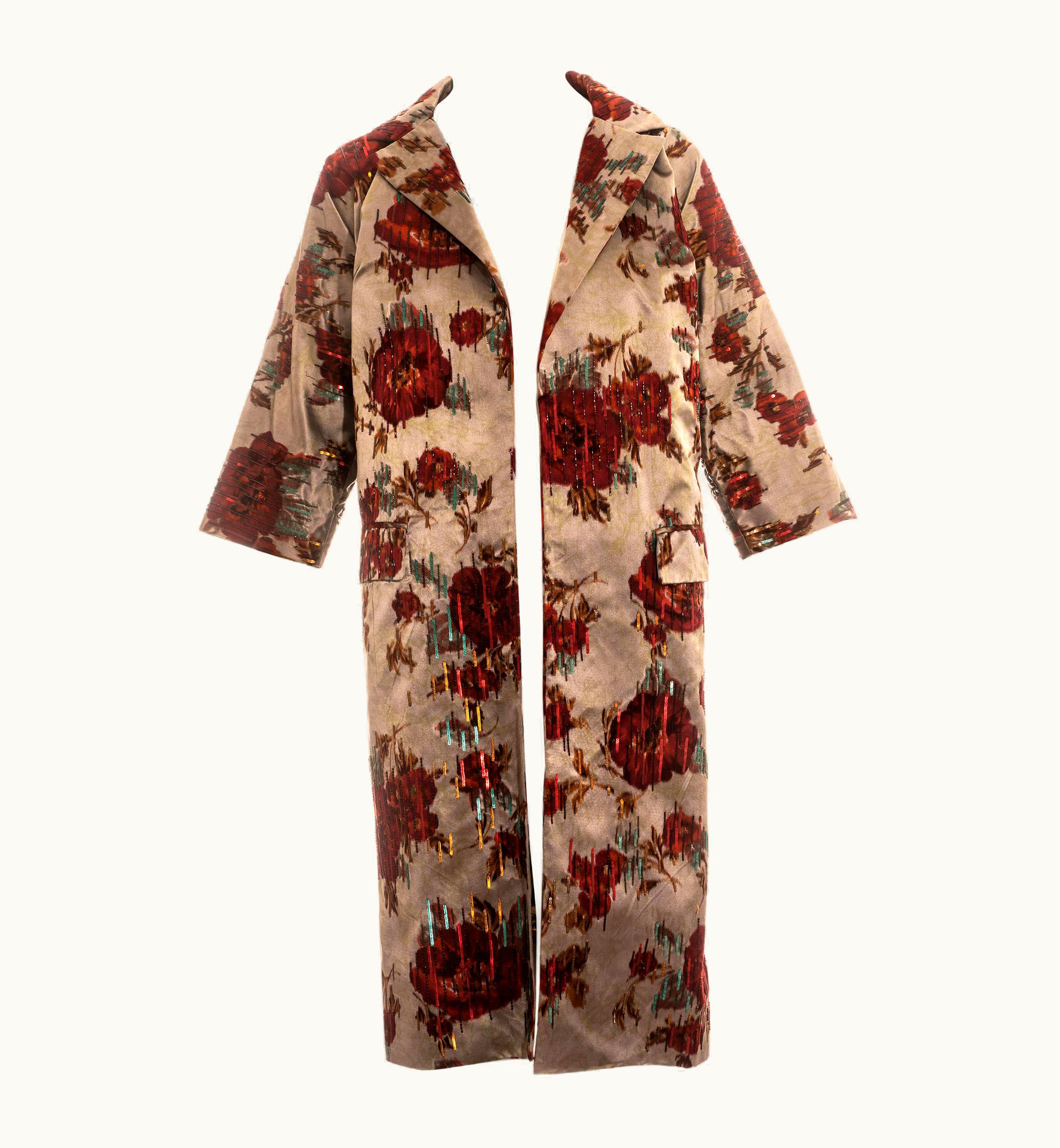 Dolce & Gabbana Dolce & Gabbana Floral Beaded Silk Evening Coat, S/S 1999