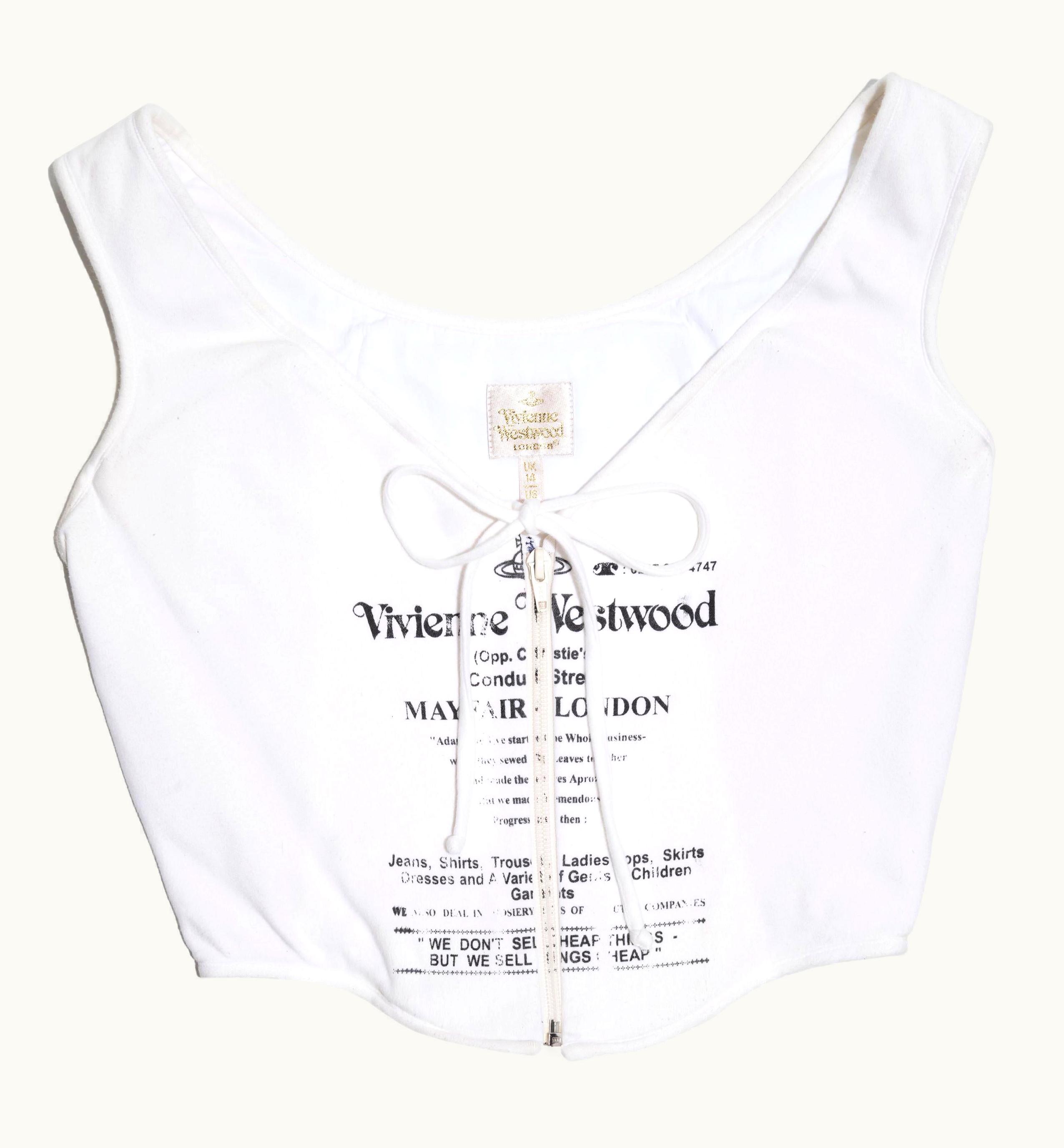 Vivienne Westwood Vivienne Westwood White Jersey Conduit Street Corset, C 2000