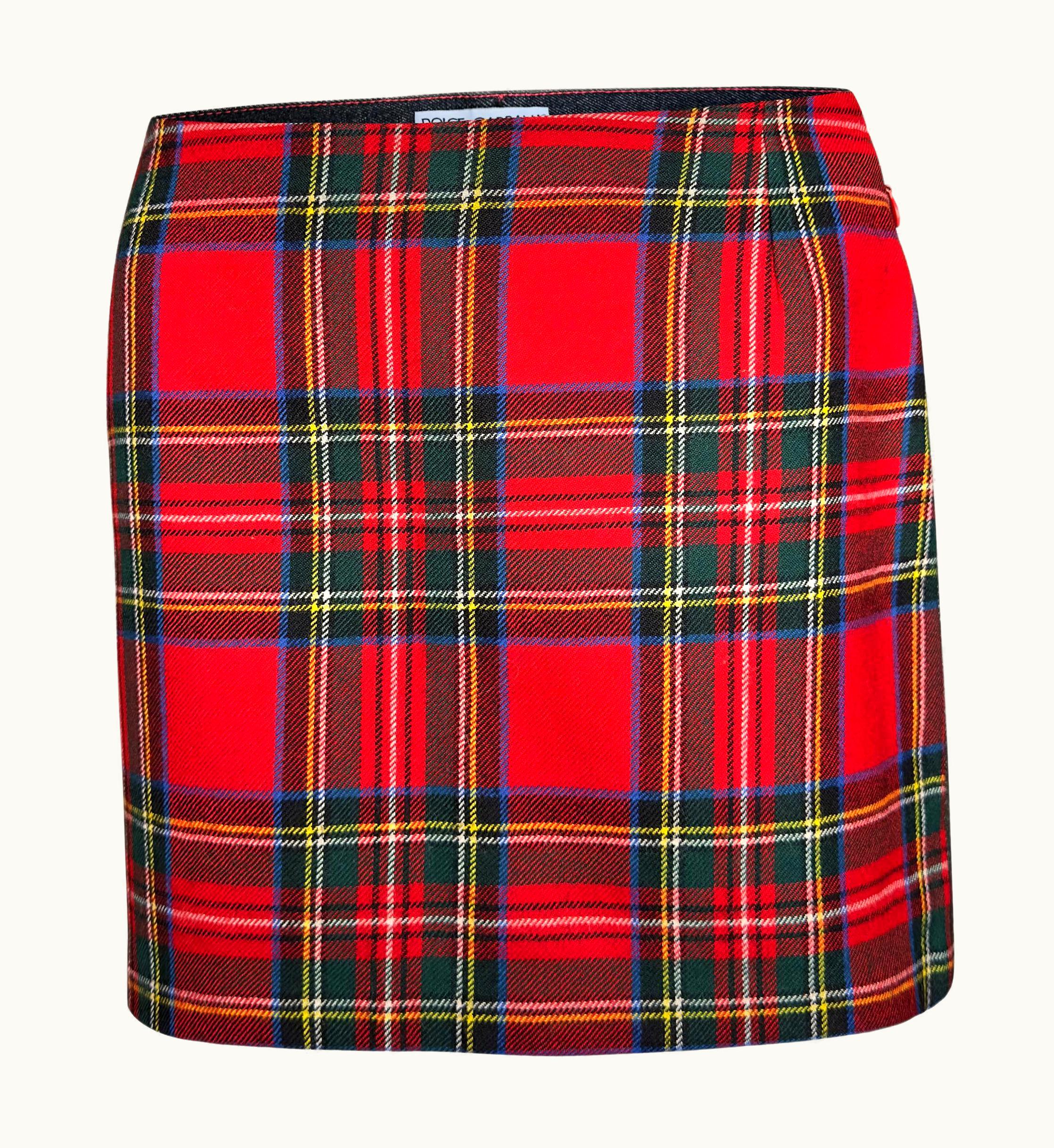 Dolce & Gabbana Vintage Dolce & Gabbana Runway Plaid Mini Skirt AW 1999