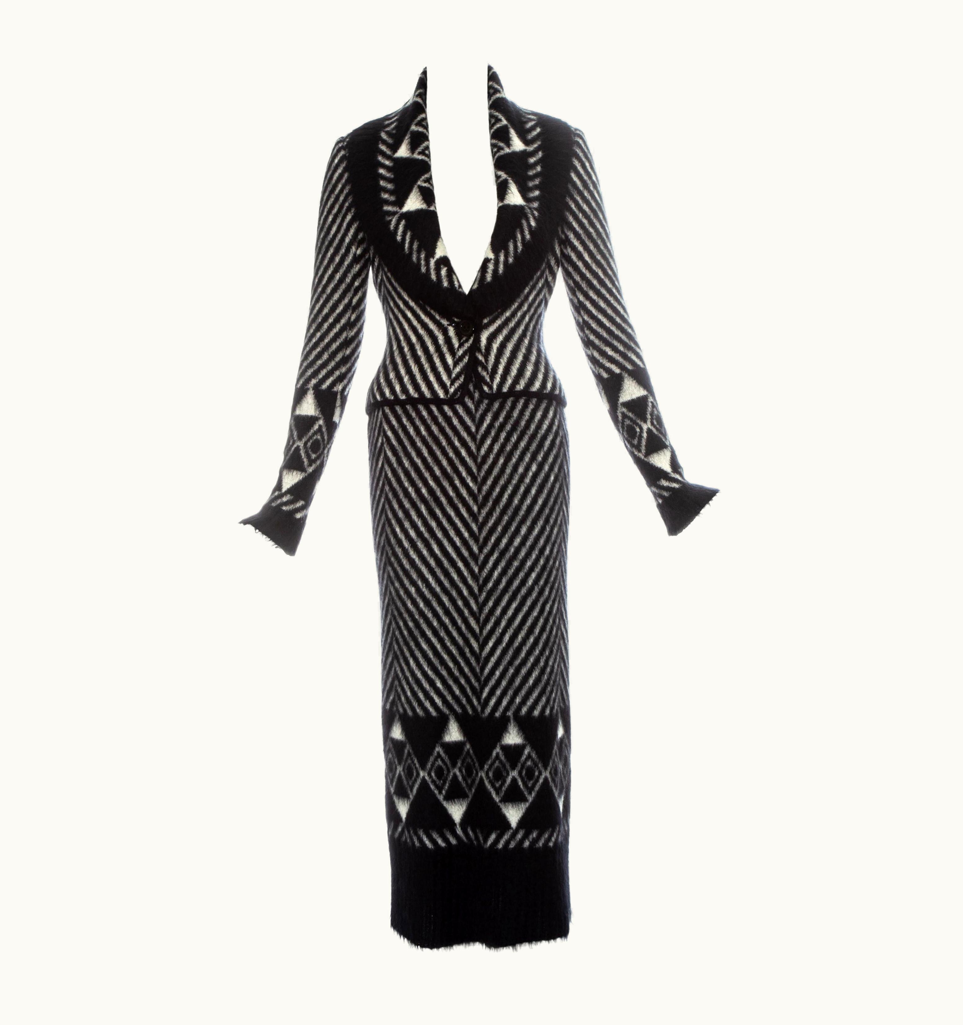 John Galliano John Galliano Black Mohair Jacket And Skirt Suit, AW 1999