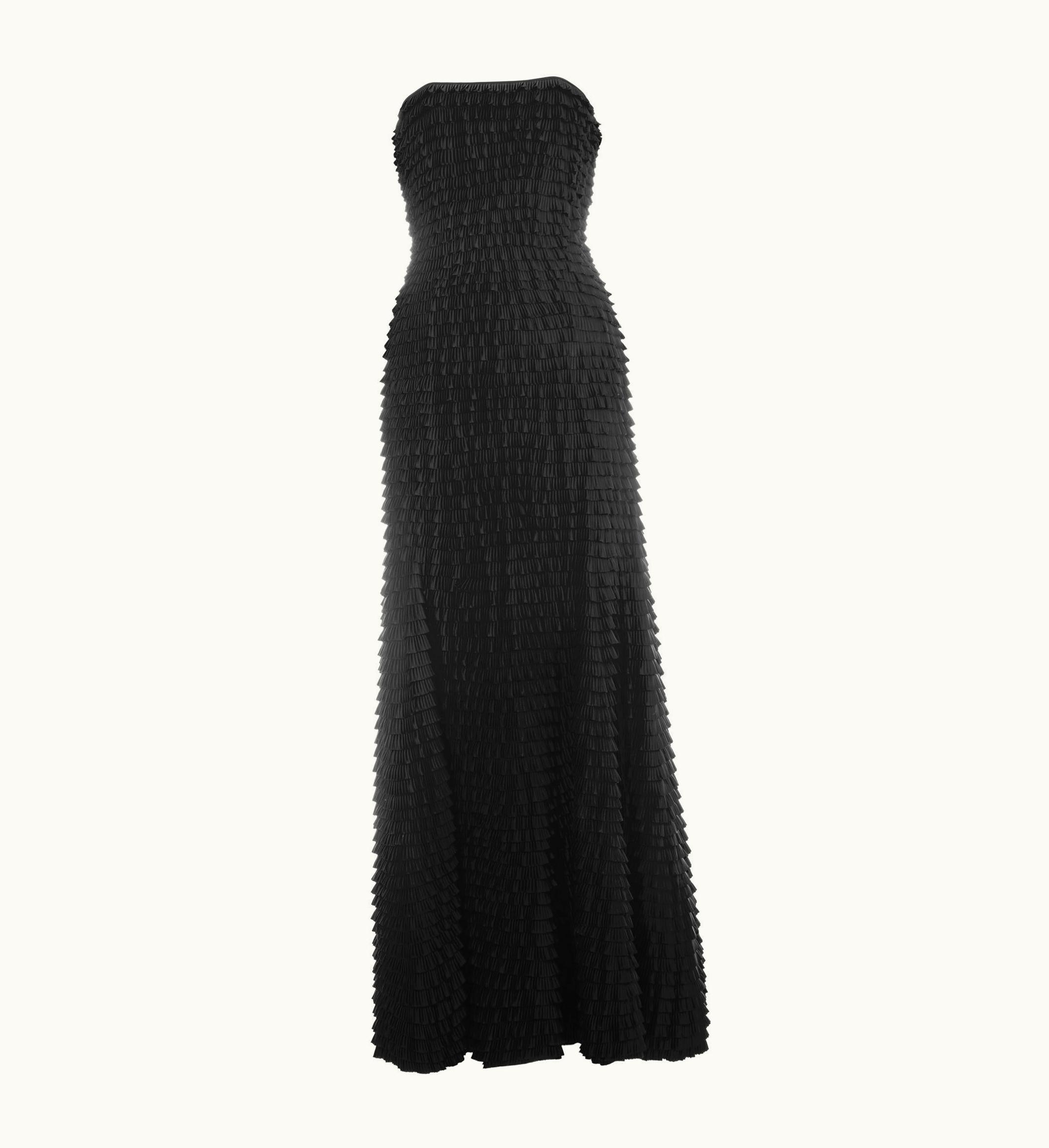 Alexander McQueen Givenchy By Alexander McQueen Black Ruffled Fishtail Evening Dress, S/S 1999