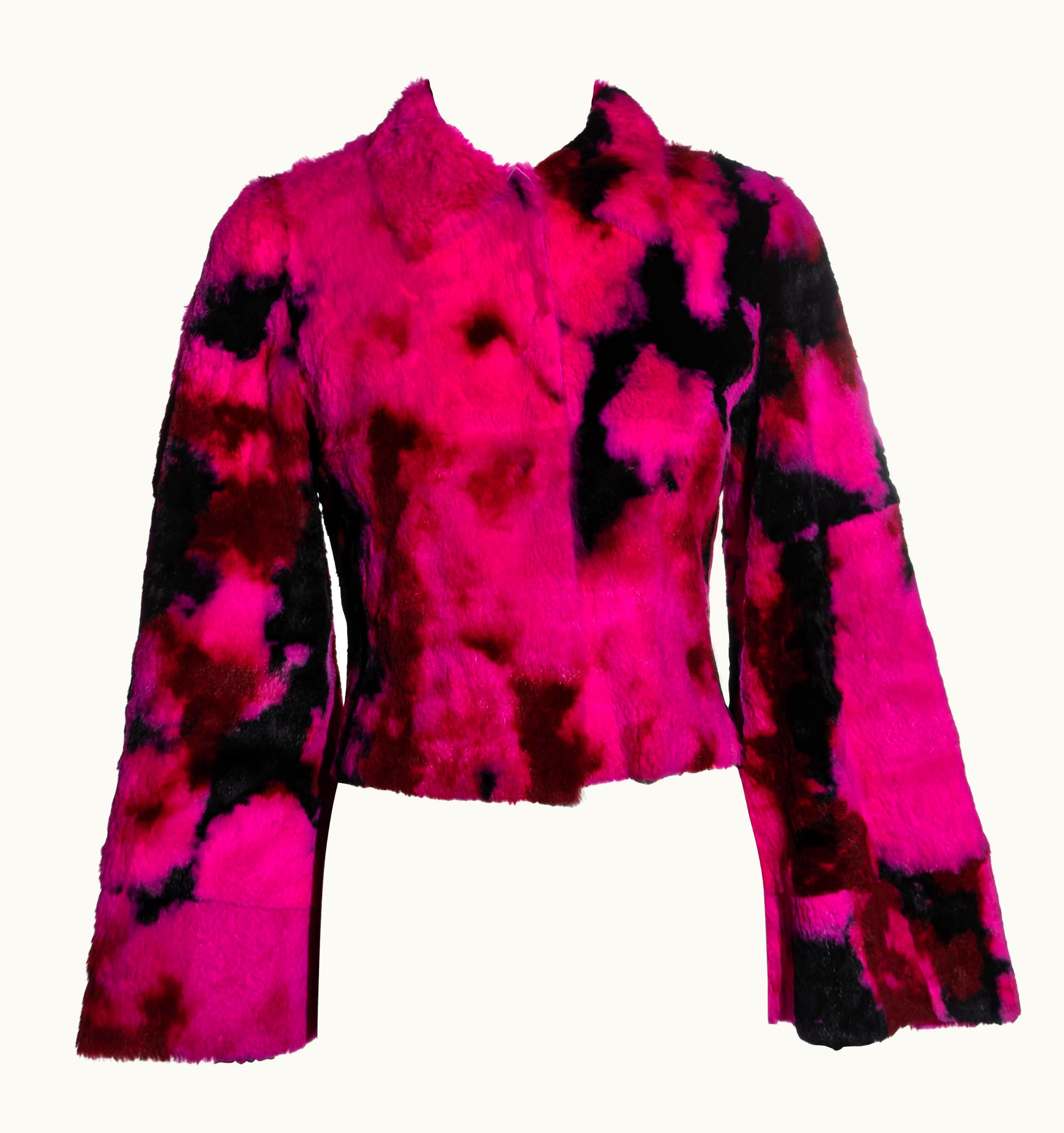 Dolce & Gabbana Dolce & Gabbana Pink And Black Tie-dyed Fur Jacket, AW 1999
