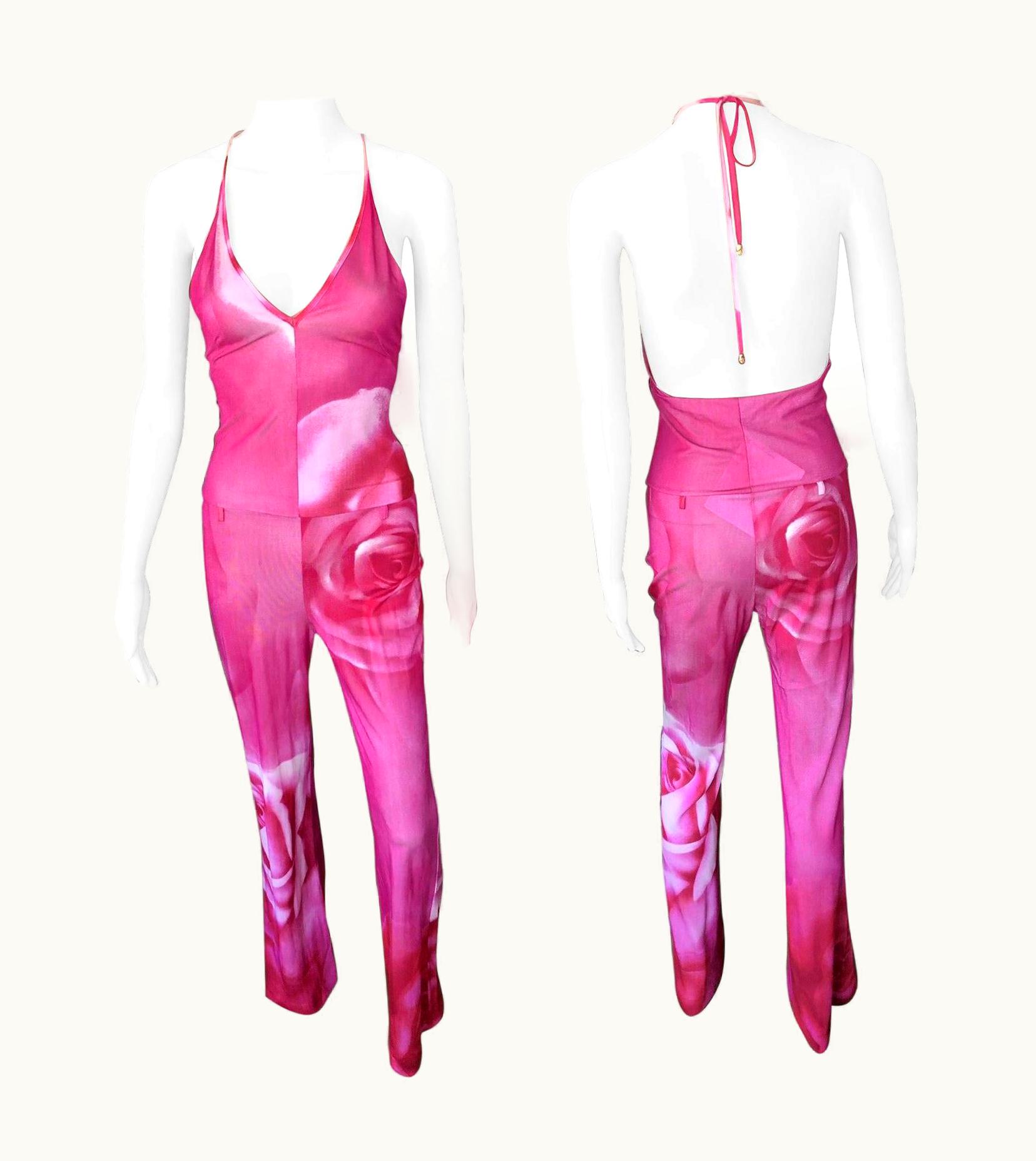 Roberto Cavalli Roberto Cavalli S/S 2000 Plunging Open Back Mesh Playsuit Romper Jumpsuit