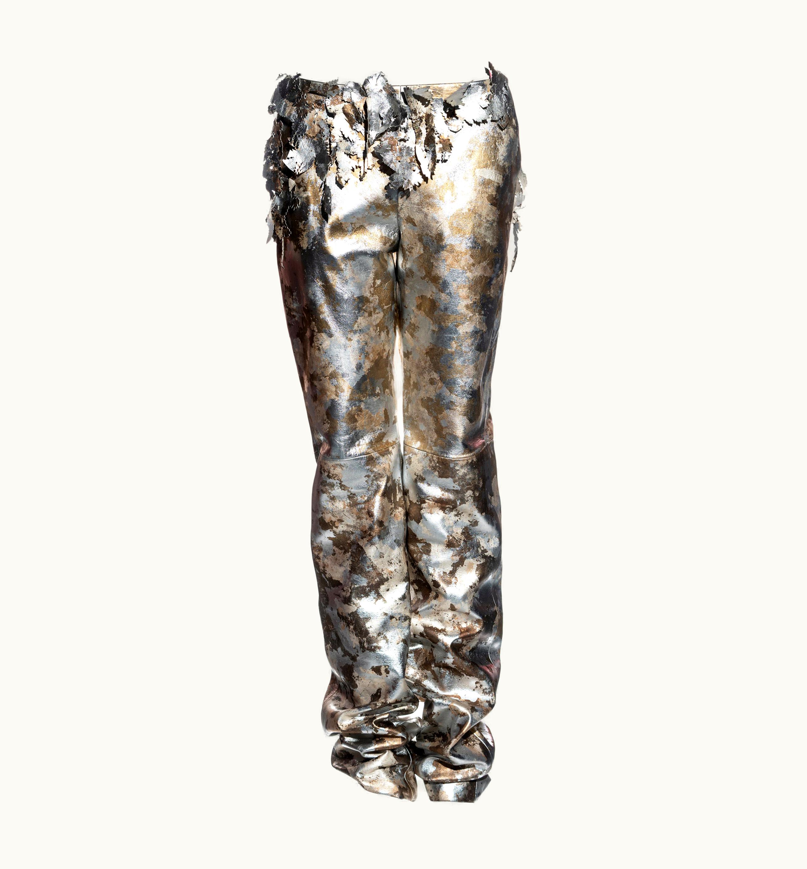 Alexander McQueen Givenchy Haute Couture By Alexander McQueen Metallic Leather Pants, AW 2000