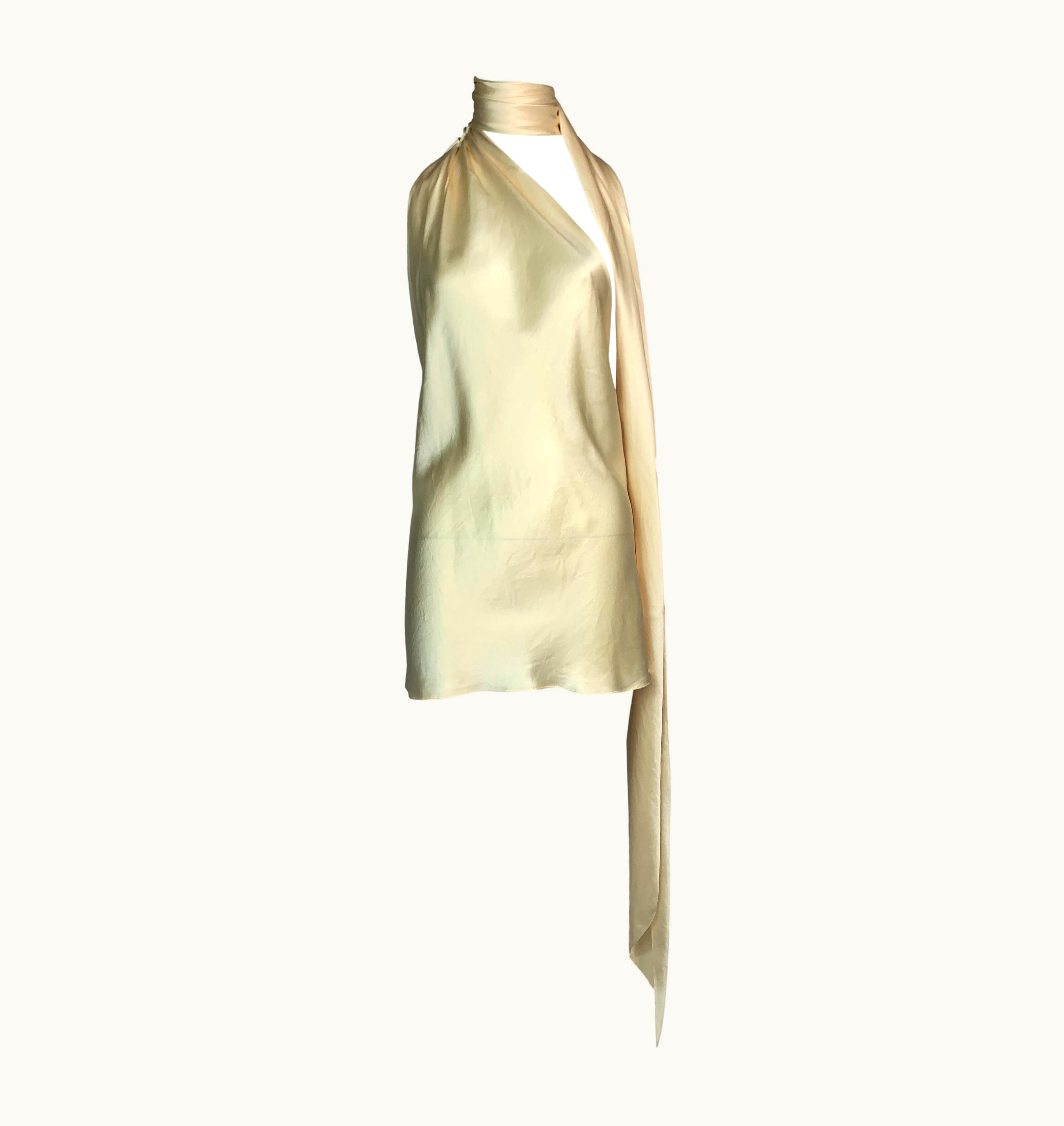 Dolce & Gabbana AW 2002 Dolce & Gabbana Runway Pearl Ivory Satin Micro Mini Dress