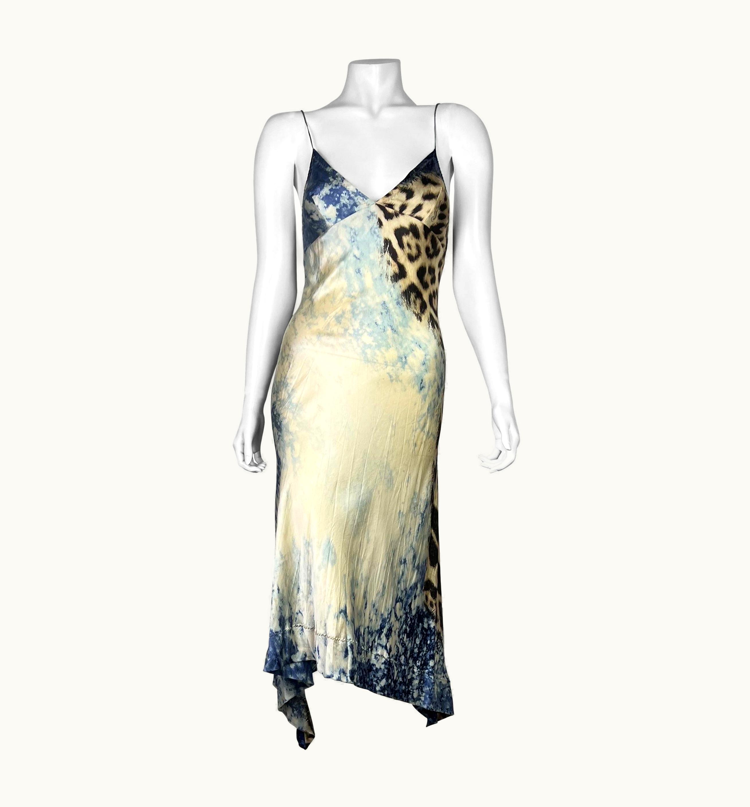 Roberto Cavalli AW 2001 Roberto Cavalli Trompe 'oleil Printed Silk Dress