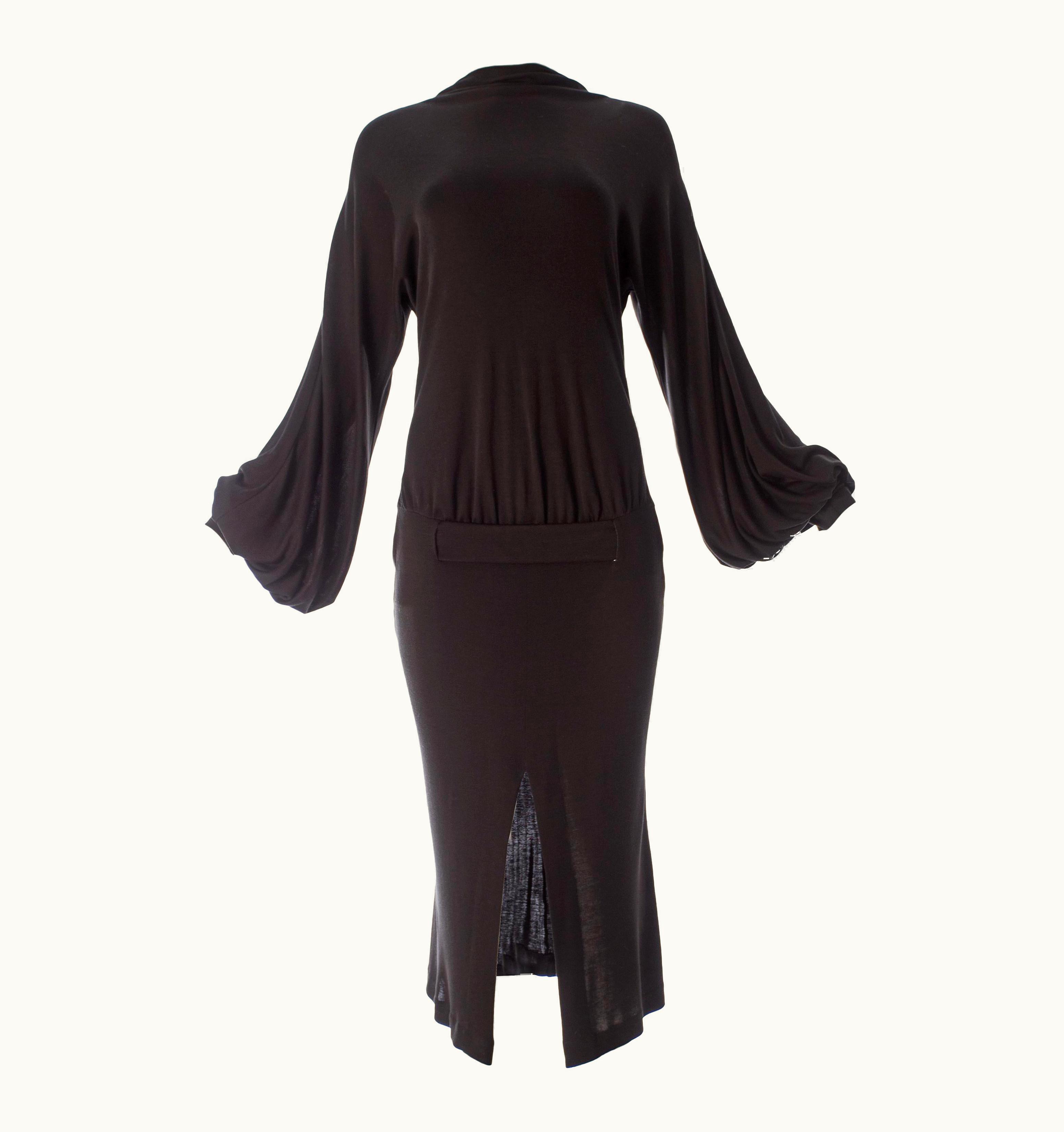 Alexander McQueen Alexander McQueen Black Silk And Rayon Jersey Evening Dress, AW 2001