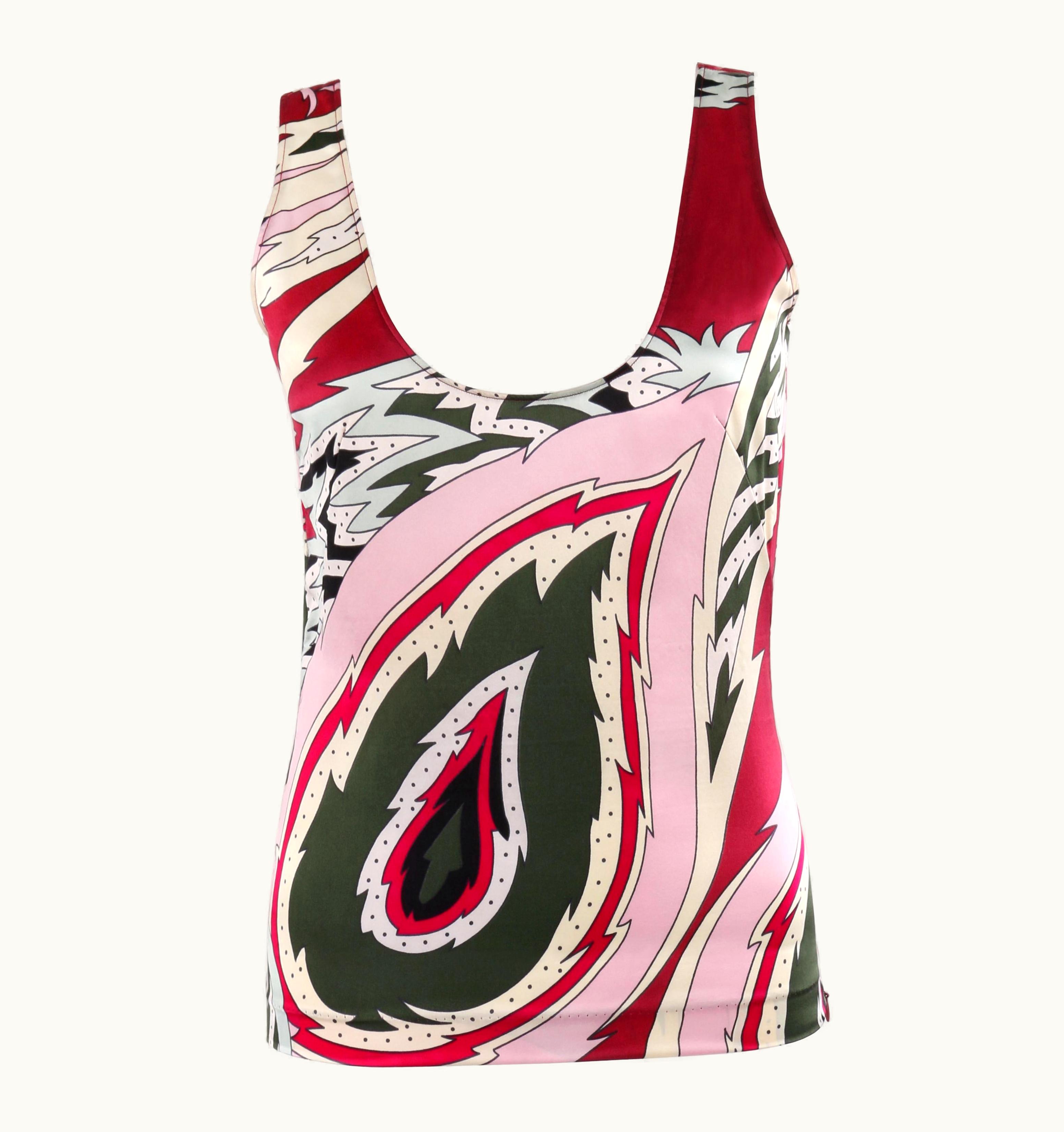 Alexander McQueen Alexander McQUEEN S/S 2001 "Voss" Pink Paisley Print Silk Tank Top