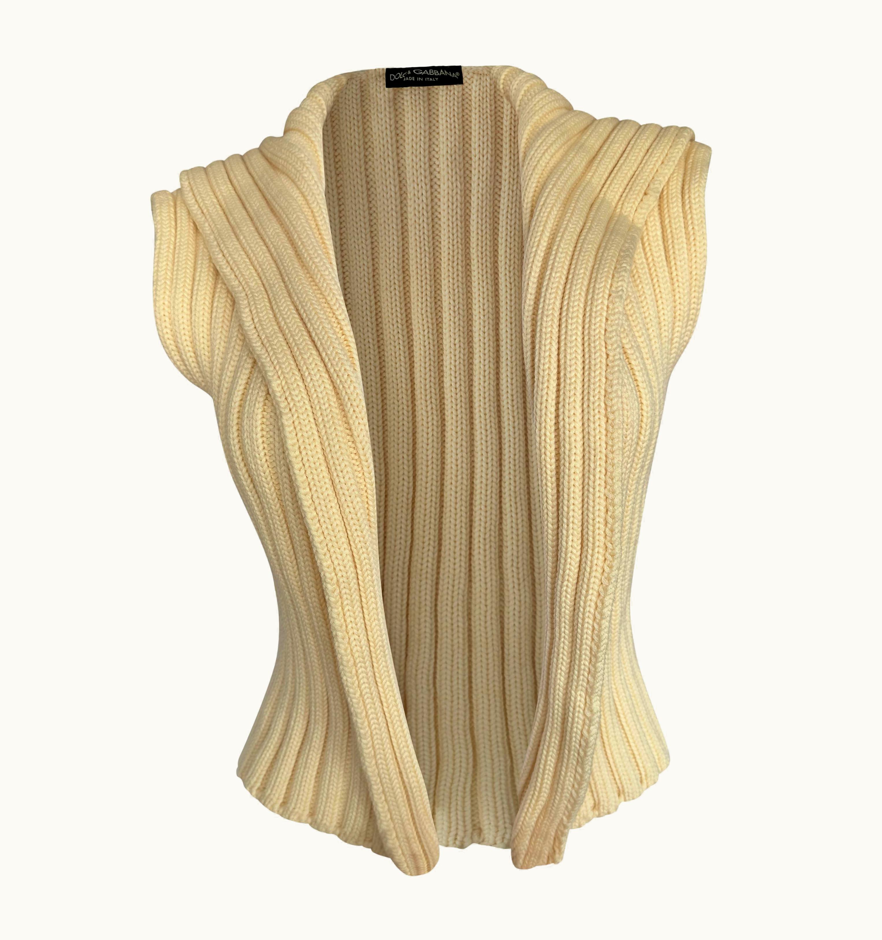Dolce & Gabbana Vintage Dolce & Gabbana Wool Knitted Gilet Runway Top AW 2002